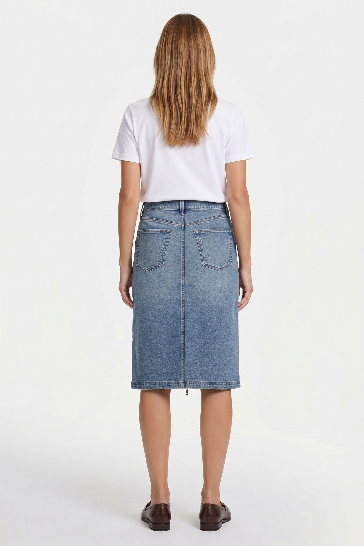 DENIM ZIP FRONT SKIRT VINTAGE ROAD 2