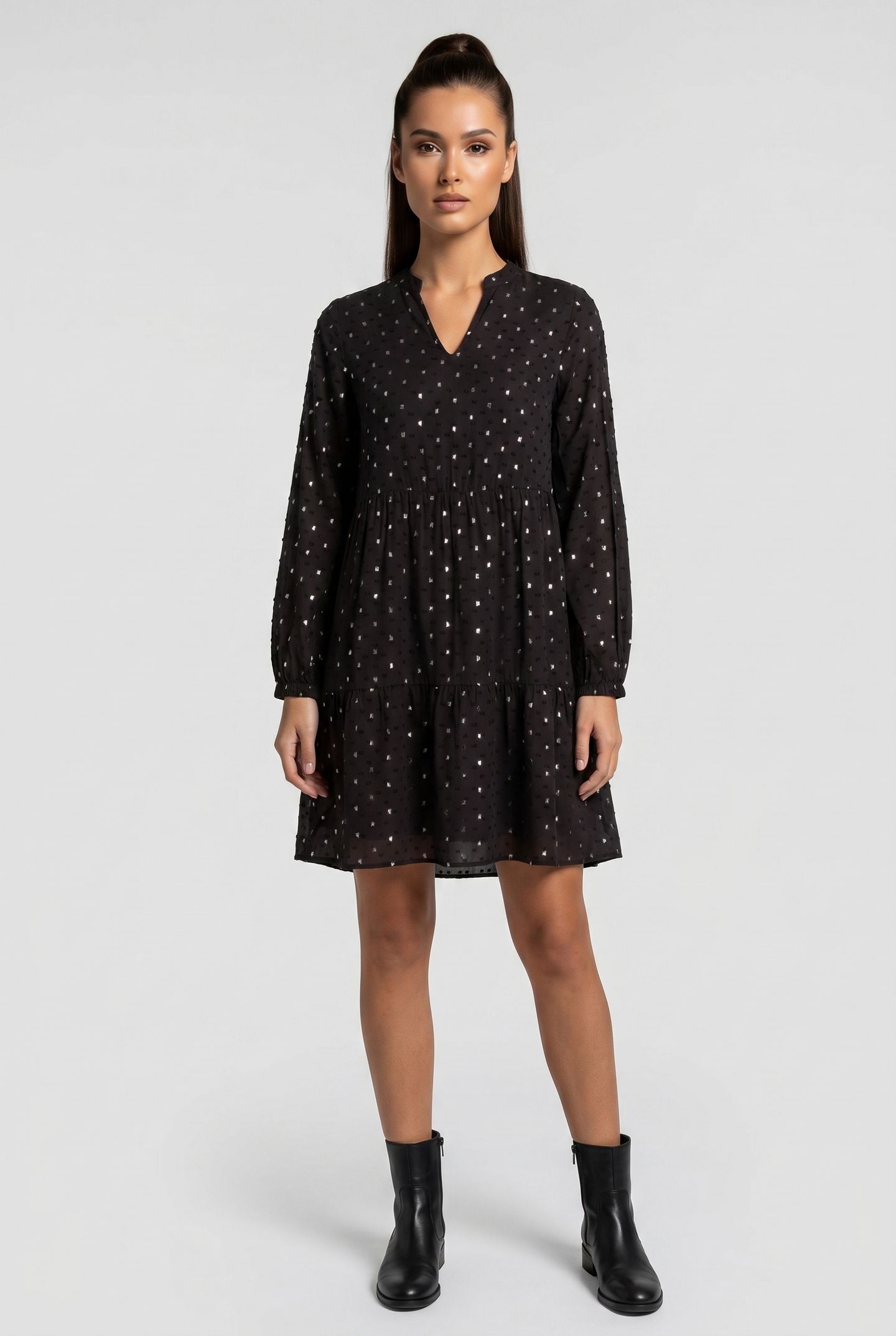 COMMA DRESSES GREY/BLACK 1