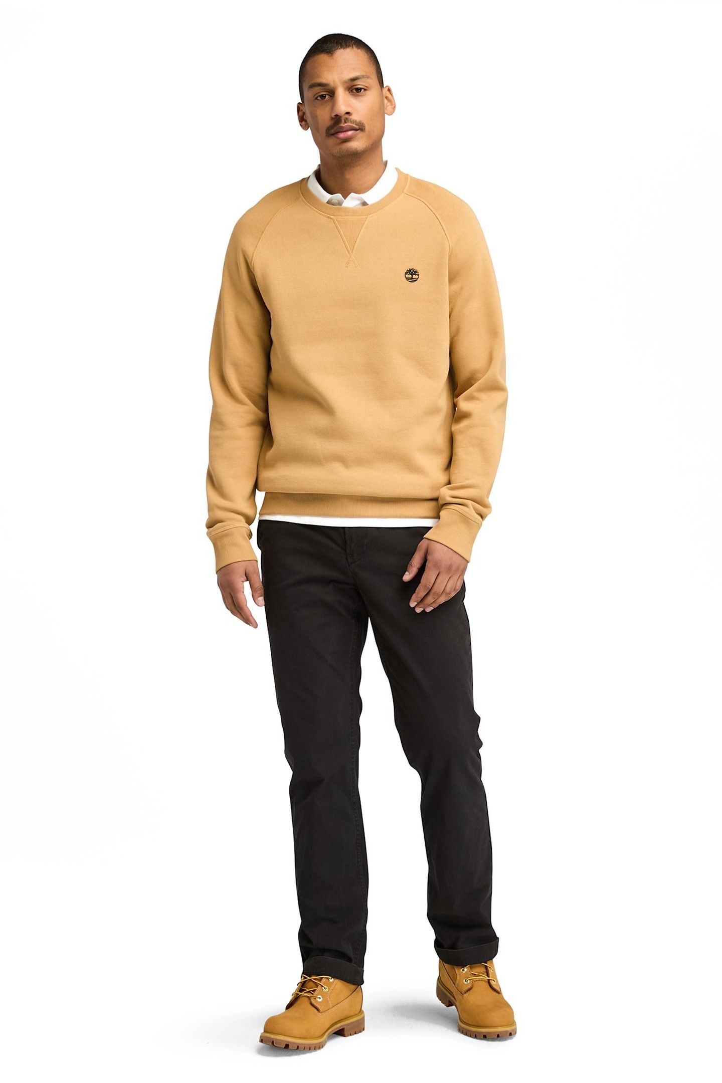 EXETER RIVER BRUSHED BACK CREW SWEATSHIRT LIGHT WHEAT BOOT 2