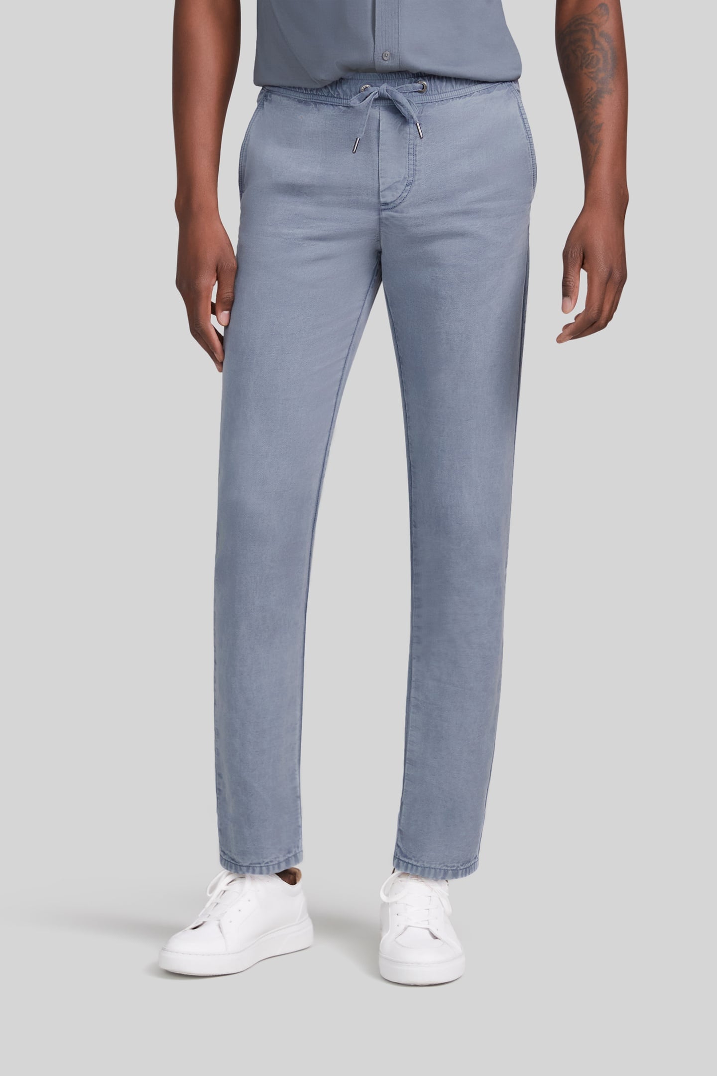 LIGHT BLUE LYOCELL® ELASTICATED WAIST JOGGERS 1
