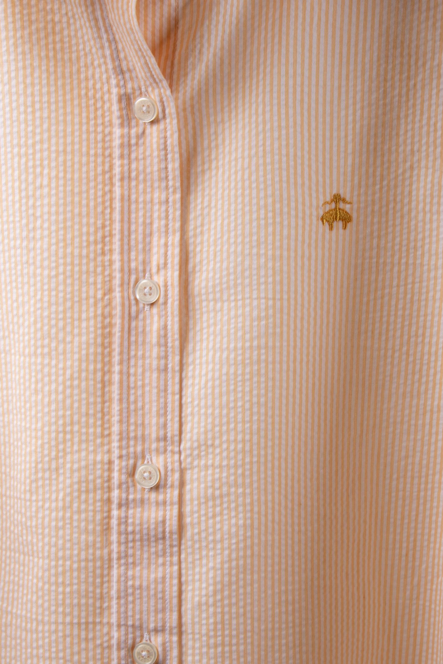 COTTON SEERSUCKER LOGO SHIRT YELLOW 5