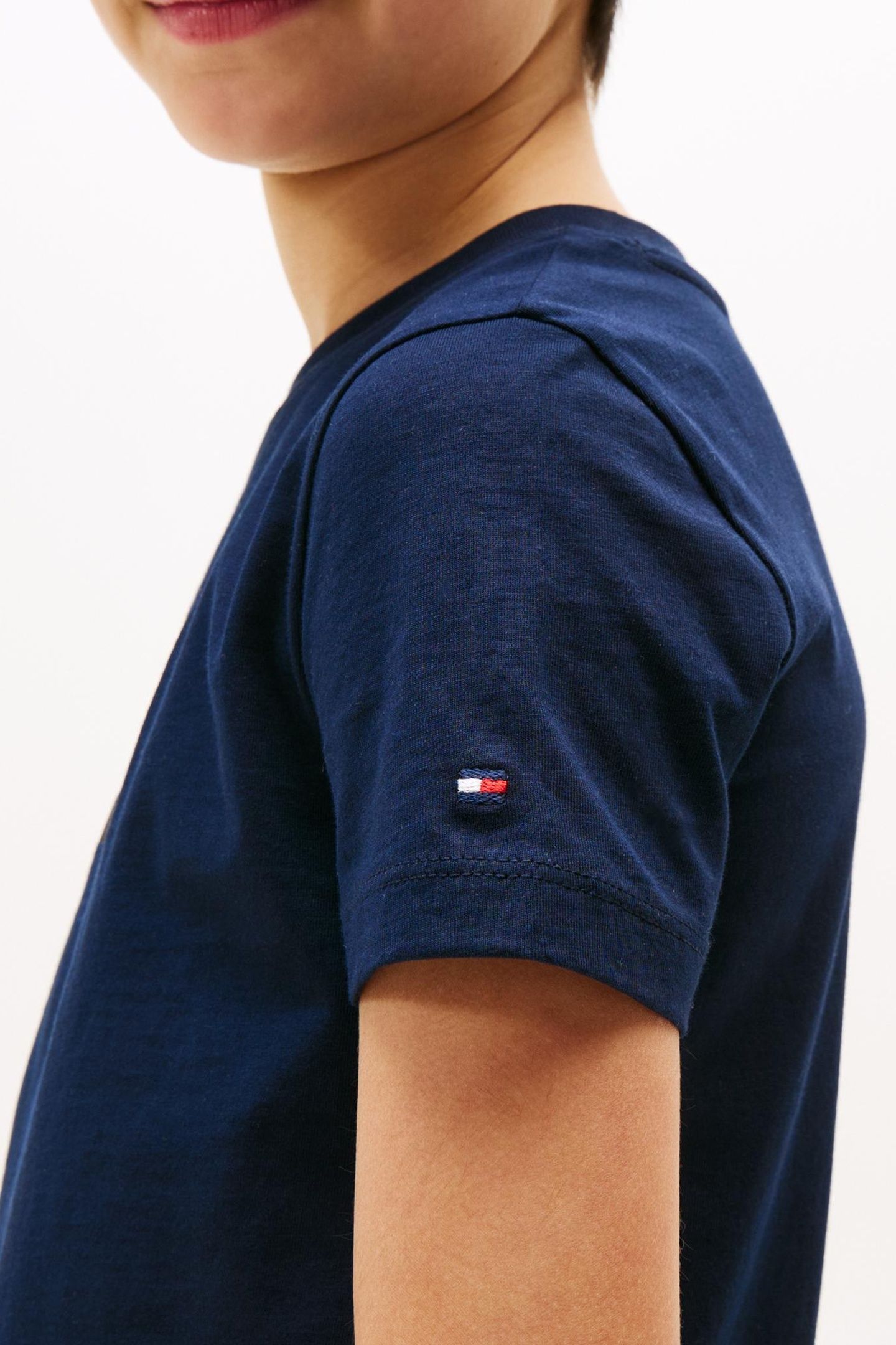 BOYS TOMMY SCRIPT FLAG TEE DARK NIGHT NAVY 5
