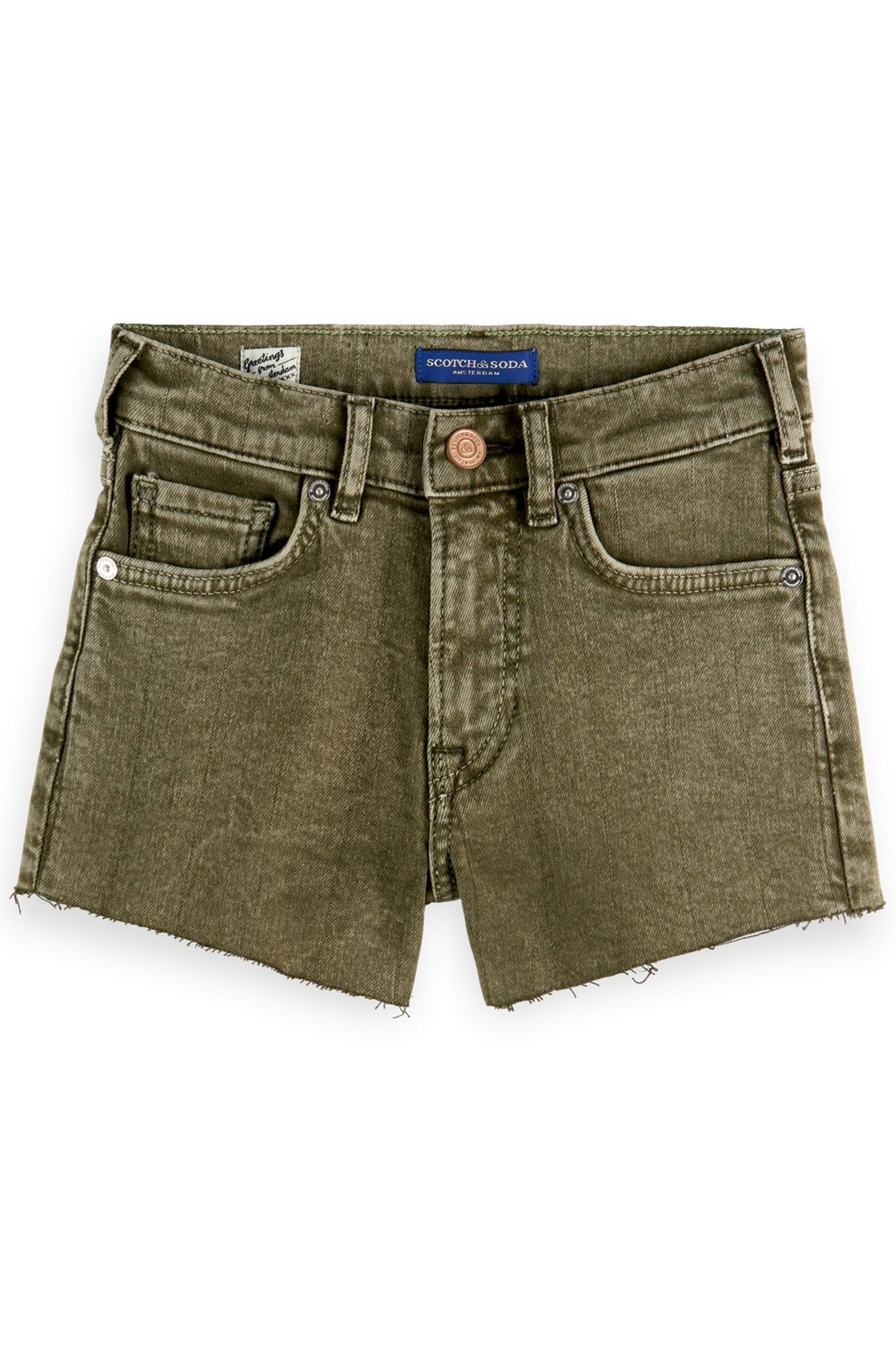 GIRL THE RAY RELAXED DENIM SHORT GARMENT DYED WASHED MILITAR 1
