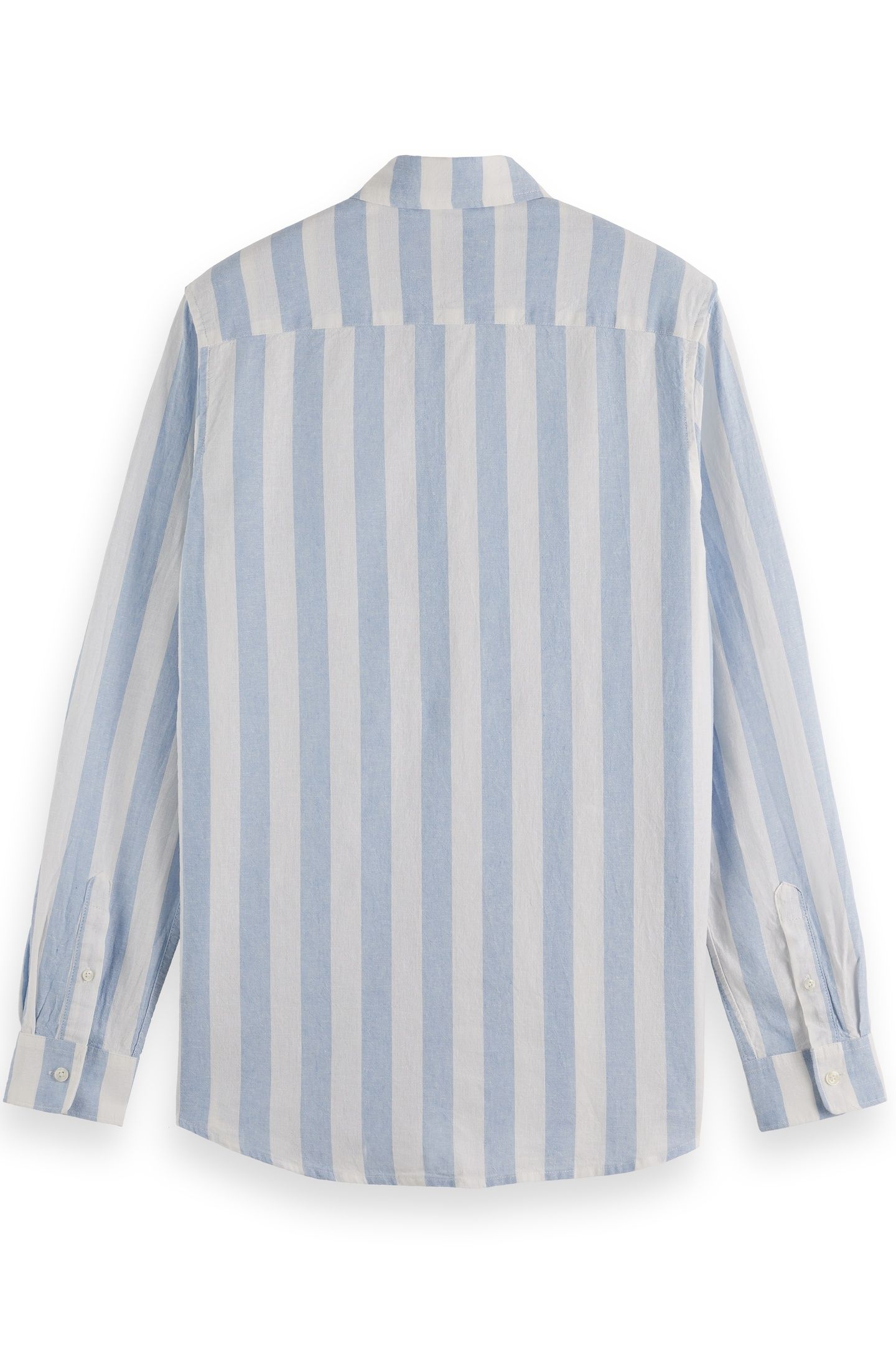 YARN-DYED LINEN BLEND STRIPED REGULAR FIT SHIRT SKY BLUE STR 5
