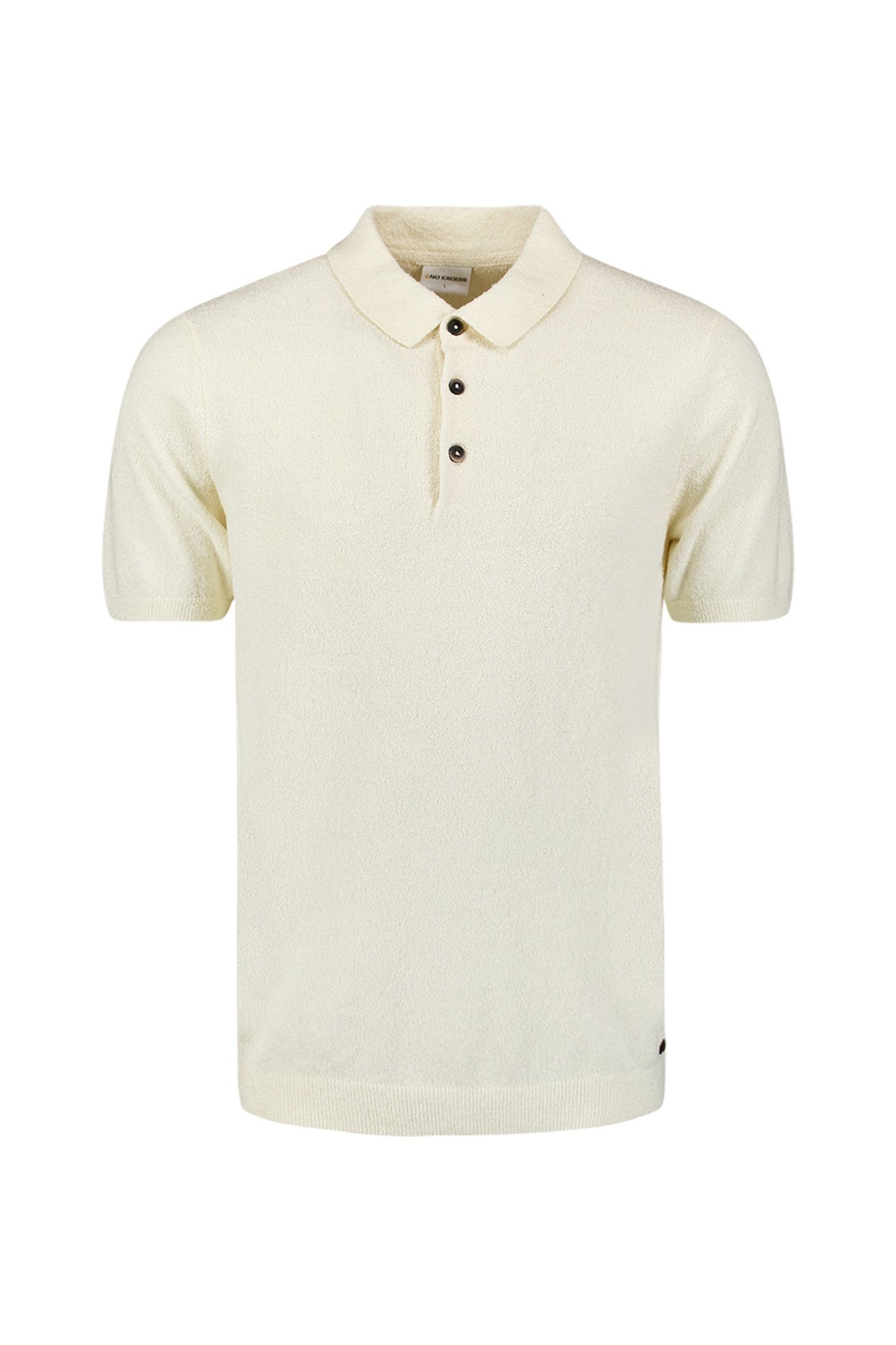 PULLOVER SHORT SLEEVE POLO SOLID RELIEF KNIT OFFWHITE 1
