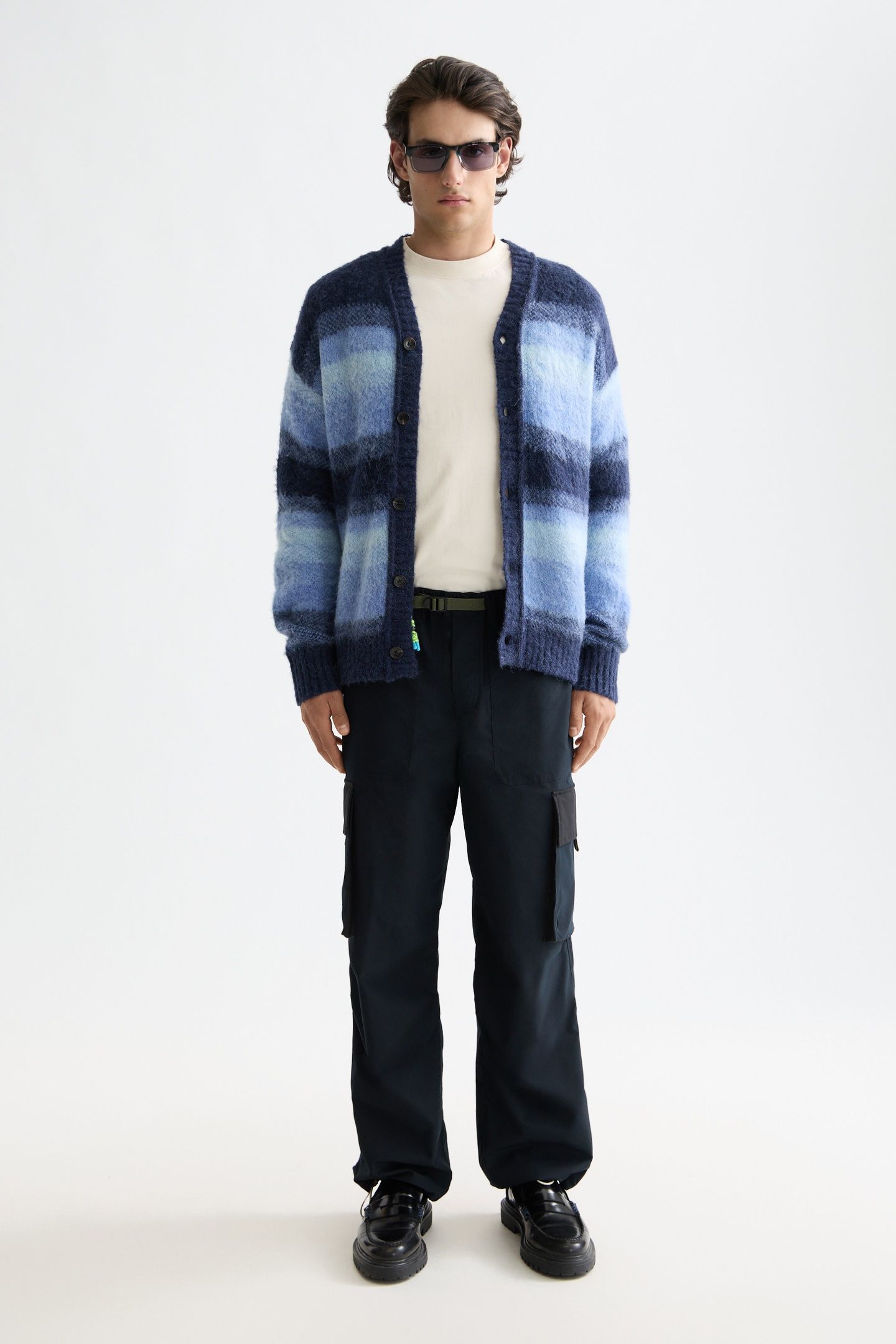 ALPACA WOOL BLEND CARDIGAN PEACOAT MELANGE 1