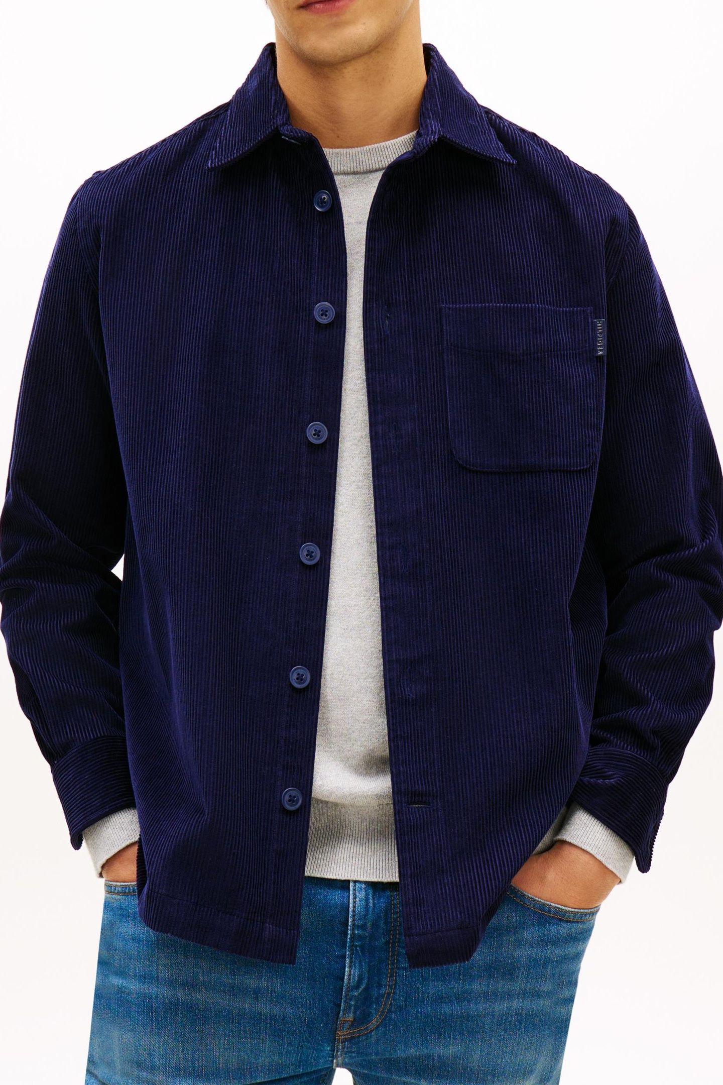 CORDUROY RELAXED OVERSHIRT IMPERIAL NAVY 2