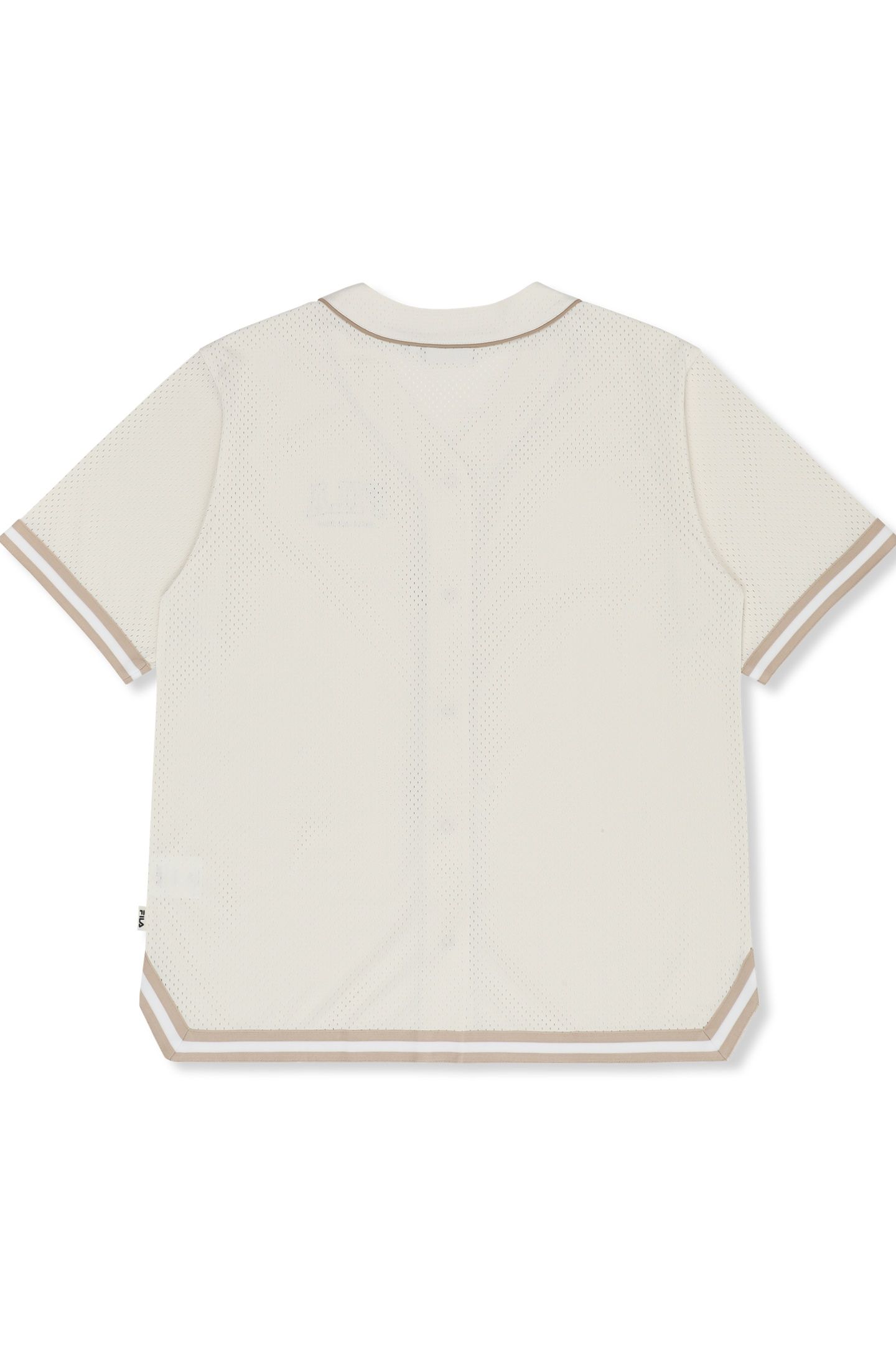 VILLANOVA OVERSIZED MESH BASEBALL SHIRT EGRET 5