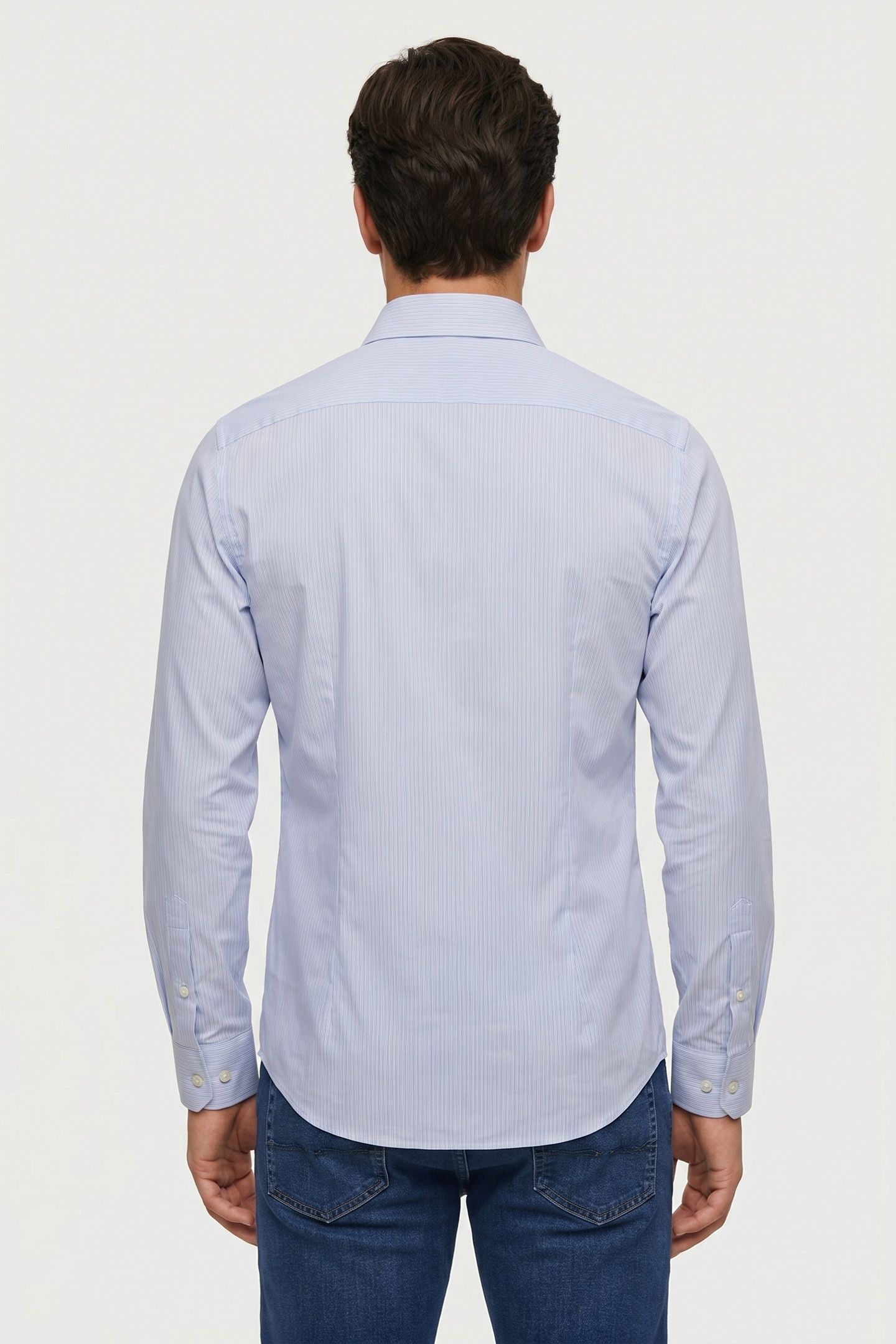 SLIM ESSENTIAL POPLIN SHIRT TEAL BLUE 2