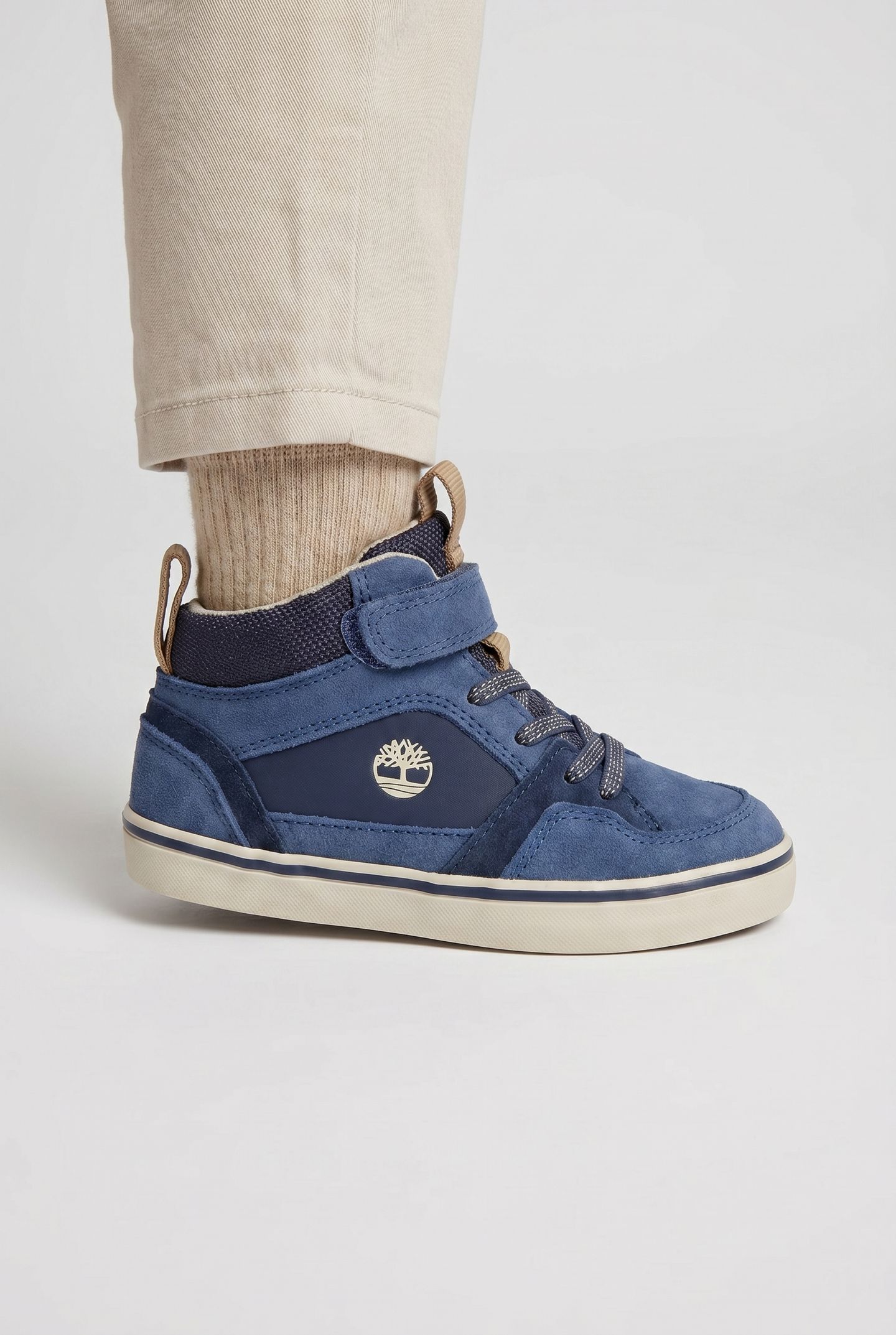 STONE JUMP MID HOOK & LOOP SNEAKER DARK BLUE SUEDE 4