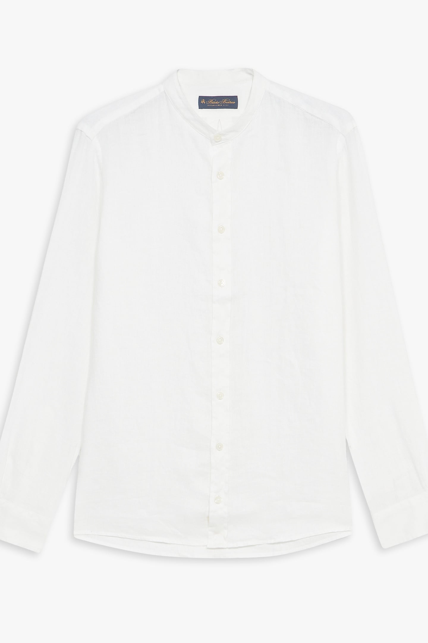 STAND COLLAR SHIRT LINEN WHITE 1