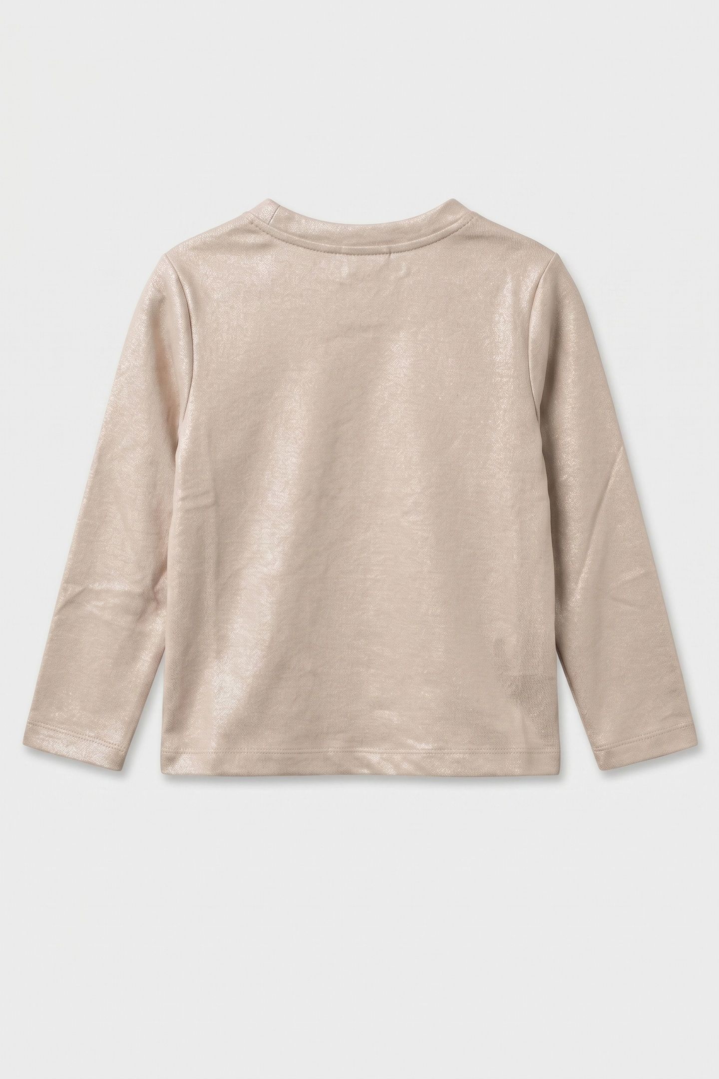 GIRLS GLITTER COATED LS TEE FROSTED ALMOND 3