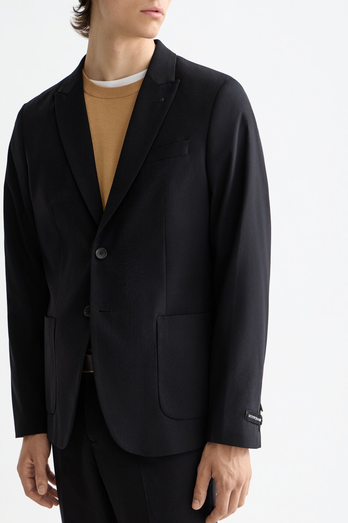 CORE - UNCONSTRUCTED PEAK LAPEL COOL-WOOL BLAZER BLACK 4