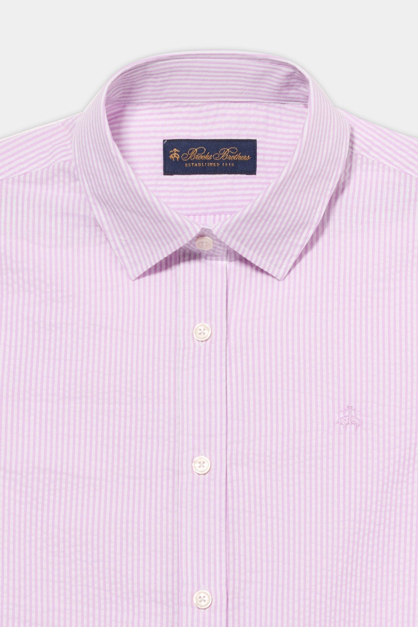 COTTON SEERSUCKER LOGO SHIRT LILAC 5