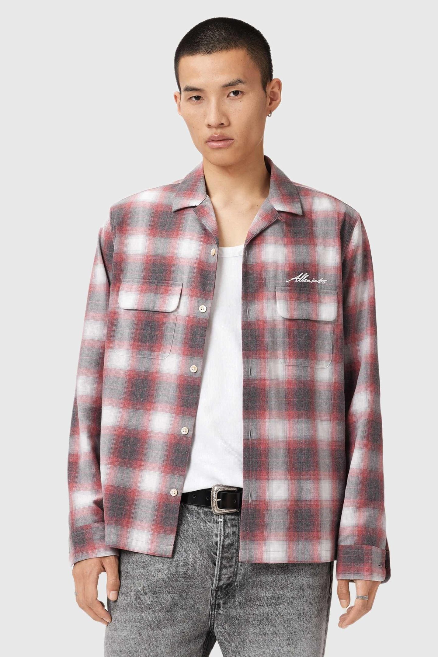 SHAMS LS SHIRT CLARET RED 1