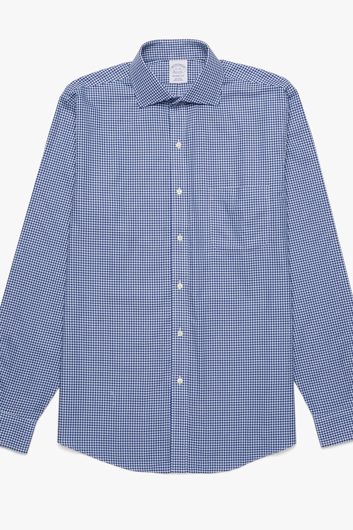 REGULAR FIT BLUE NON-IRON SPREAD COLLAR DRESS SHIRT BLUE 4