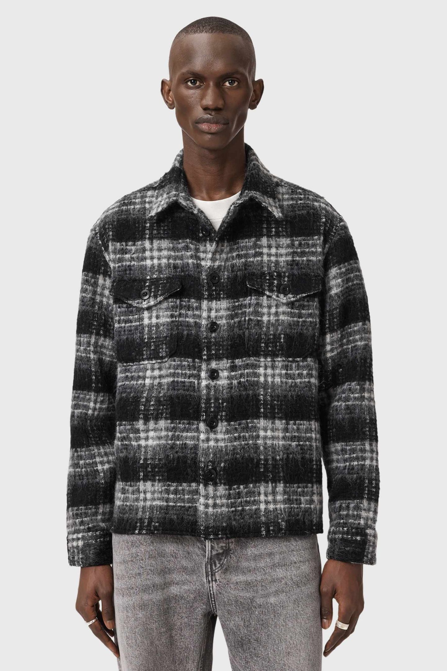 KOREY LS SHIRT BLACK/CHARCOAL 1