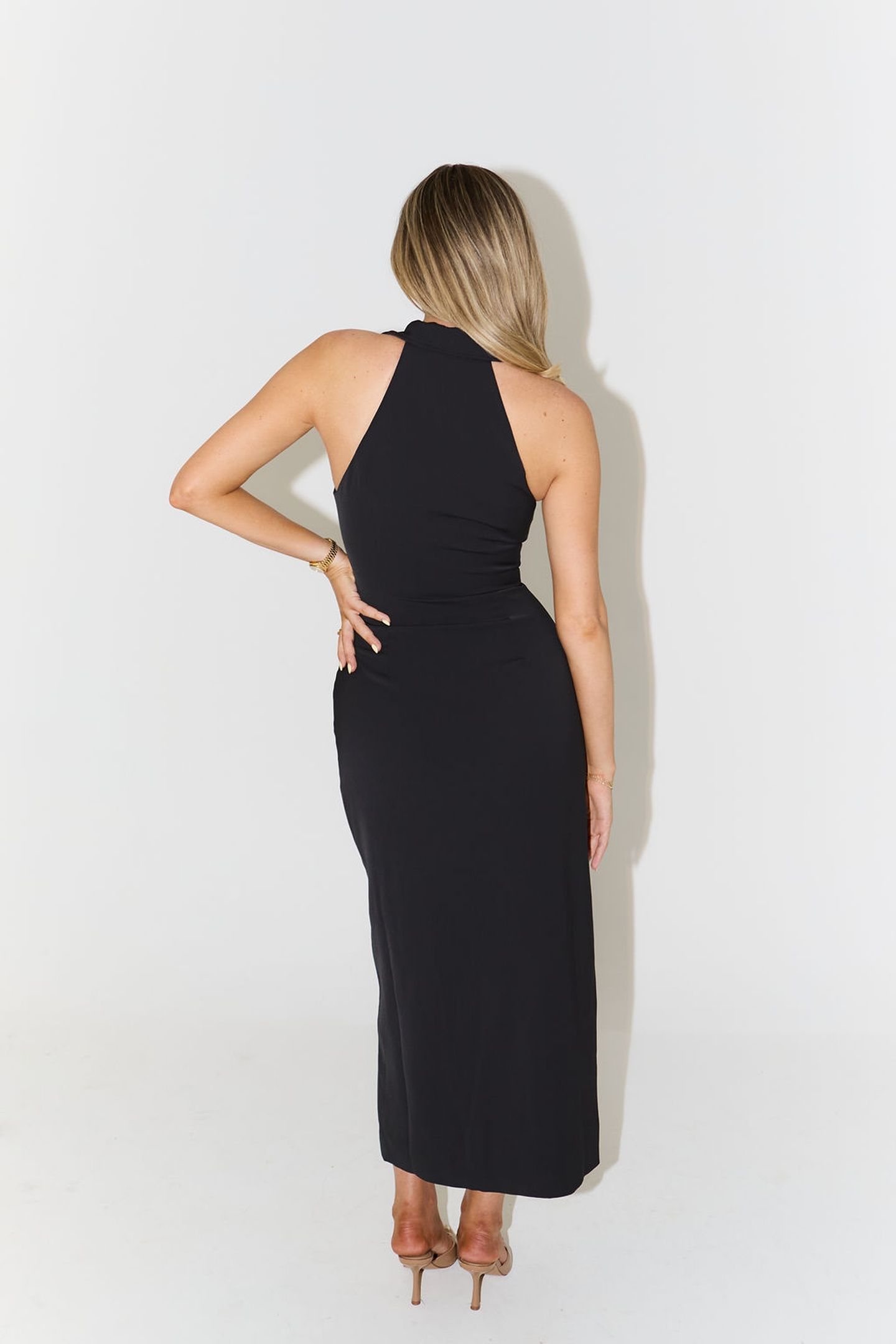 THE ULTIMATE MUSE COLLAR MAXI DRESS BLACK 2