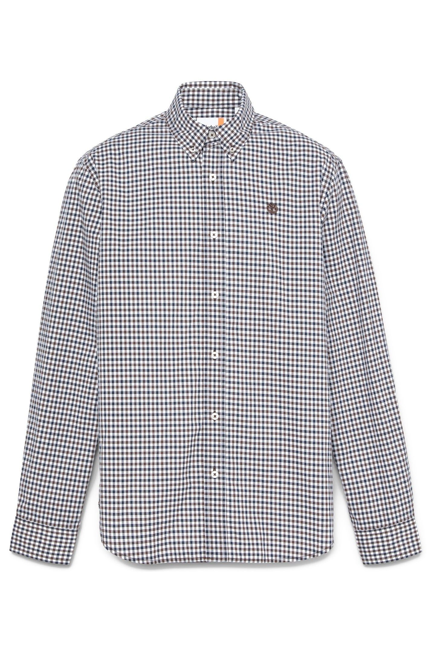 STRETCH POPLIN GINGHAM SHIRT CHOCOLATE BROWN 4