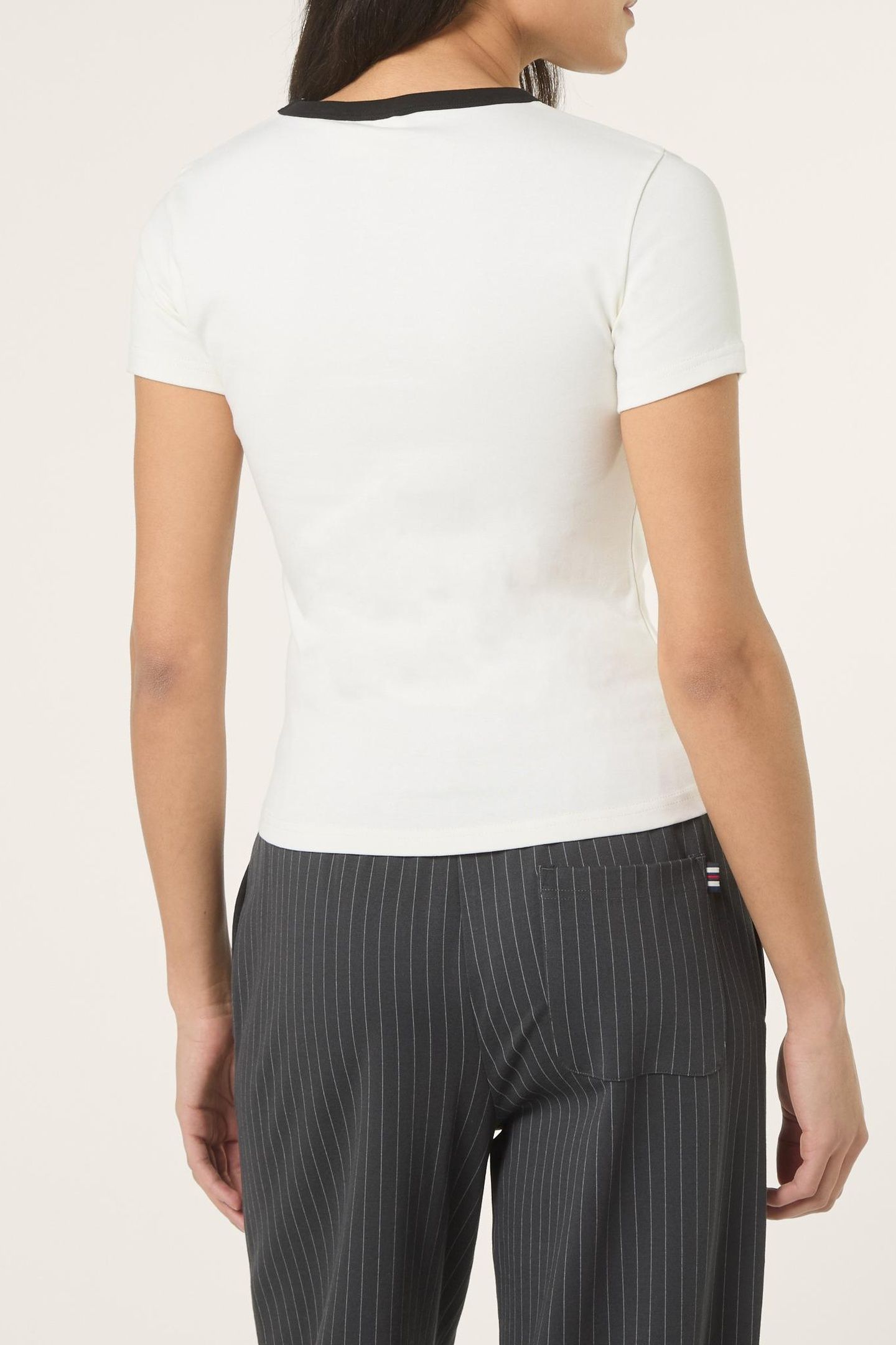 MONTEBENI SLIM LOGO RIB T-SHIRT EGRET 3