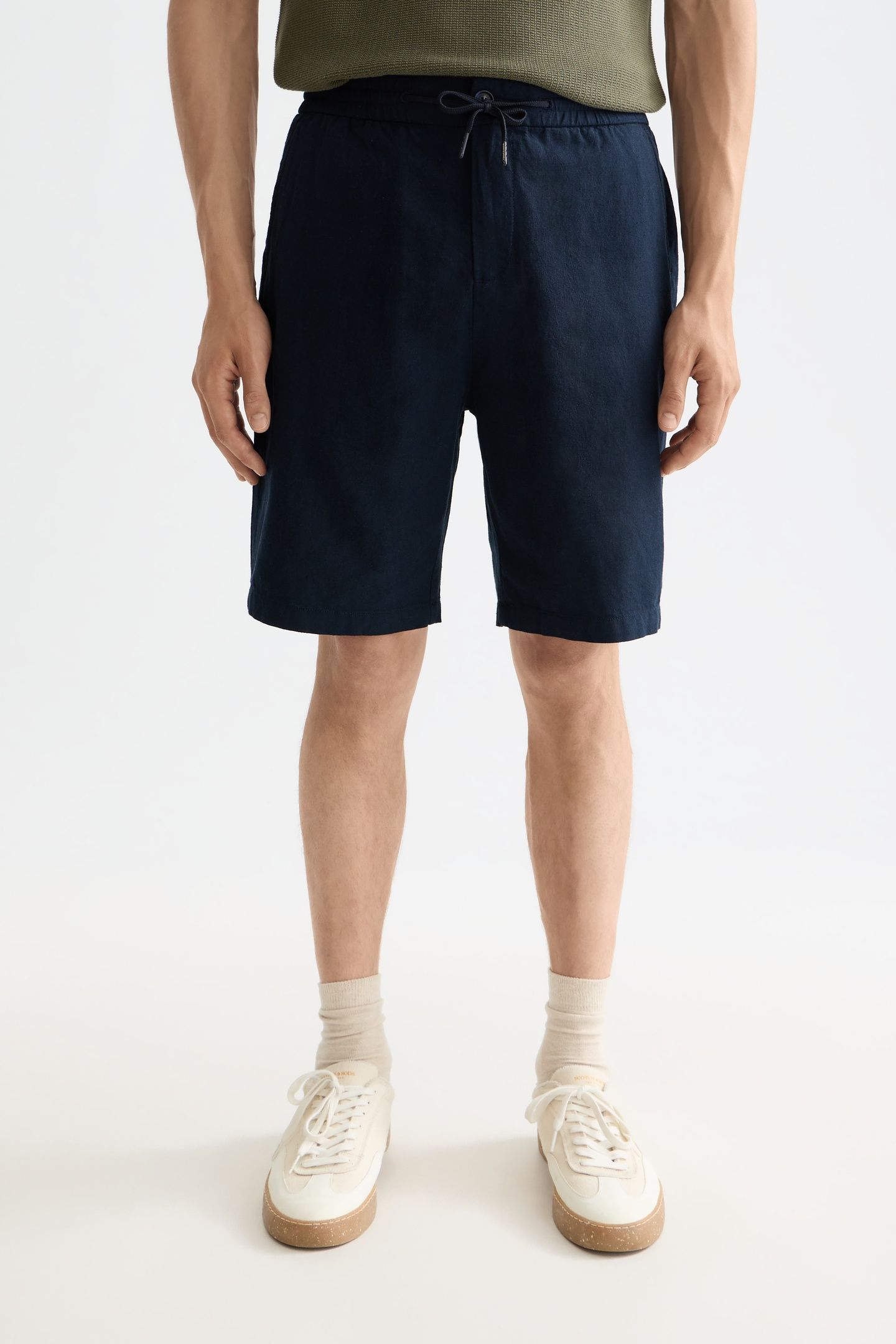 CORE - FAVE - COTTON-LINEN TWILL BERMUDA SHORT NIGHT 2