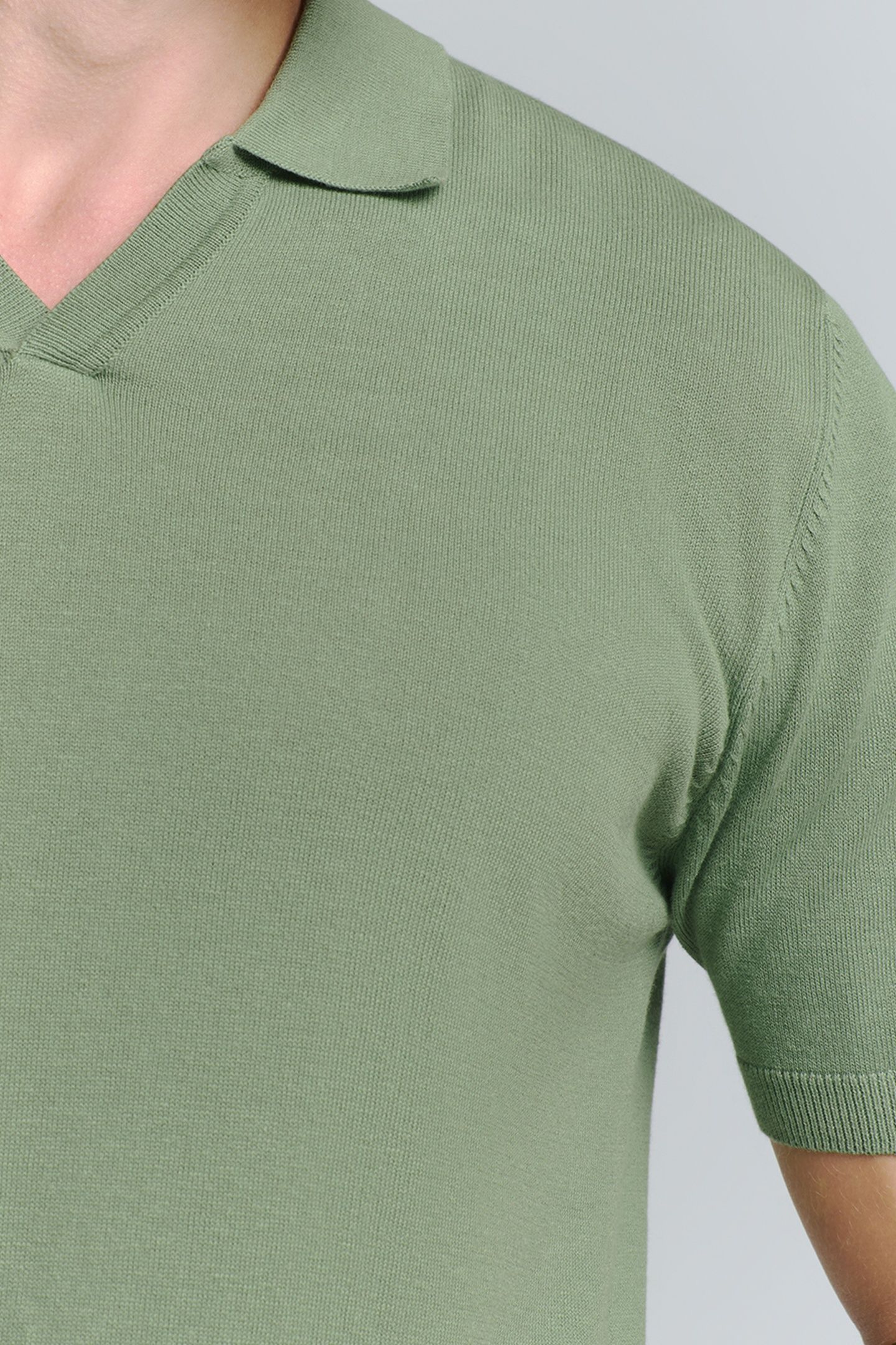 PULLOVER SHORT SLEEVE POLO V SOLID GREEN 7