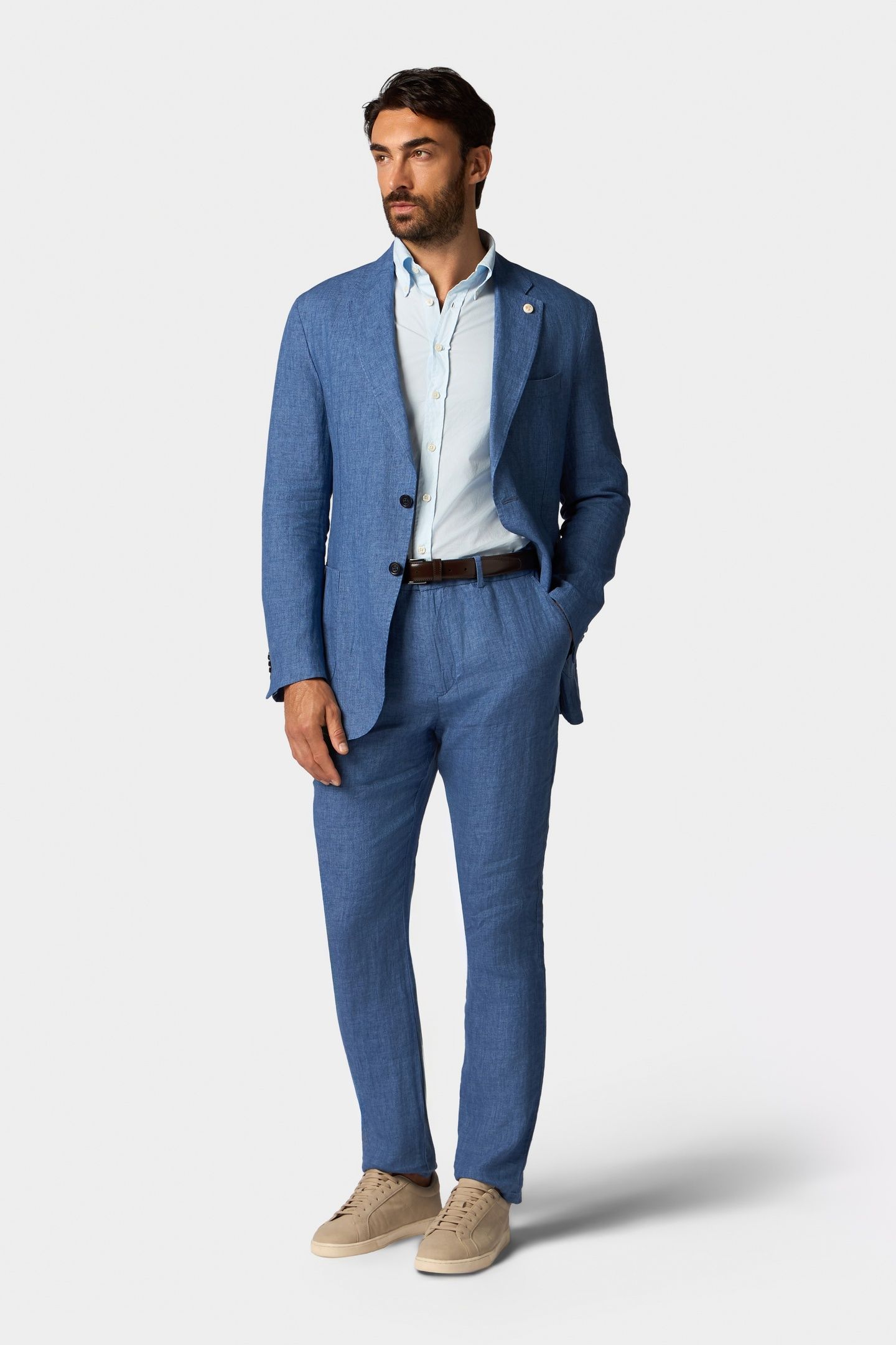 LINEN TROUSERS DENIM BLUE 2