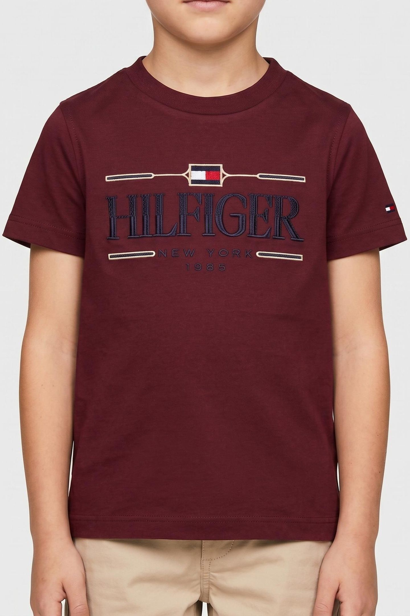BOYS TOMMY ICONS POLO DEEP ROUGE 1