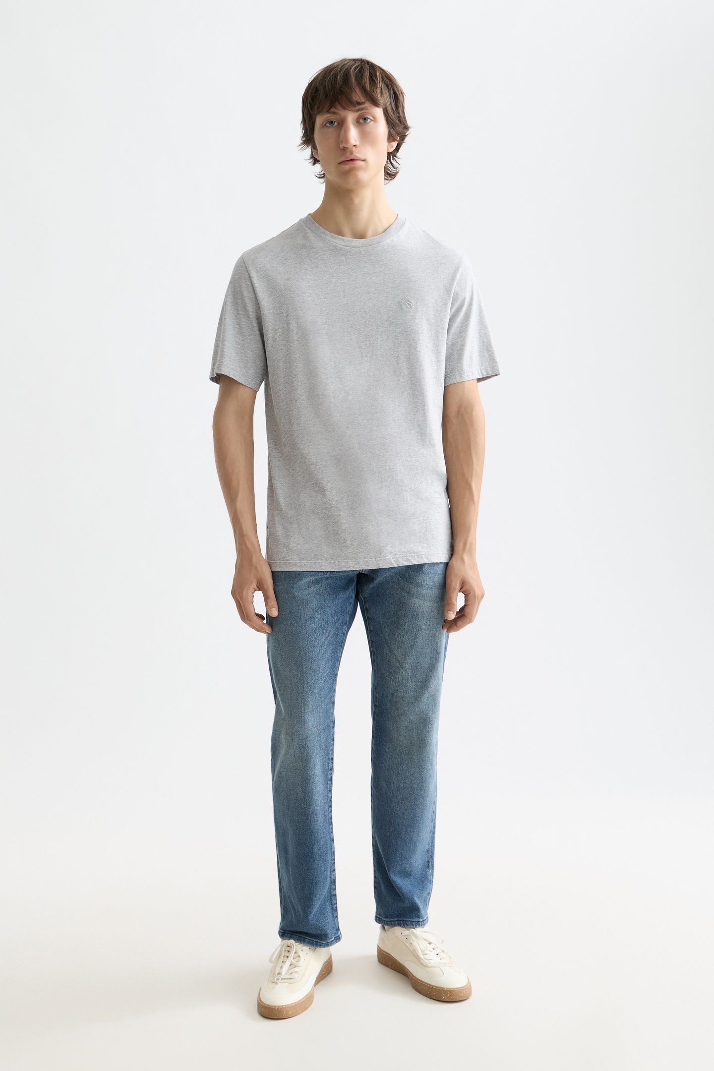 NOS CHEST LOGO REGULAR-FIT T-SHIRT GREY MELANGE 3