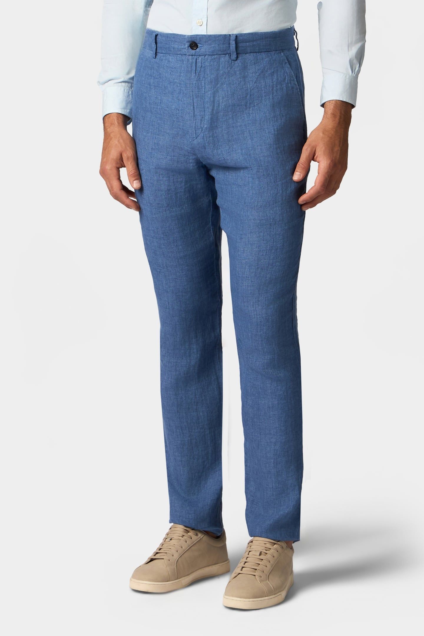 LINEN TROUSERS DENIM BLUE 1