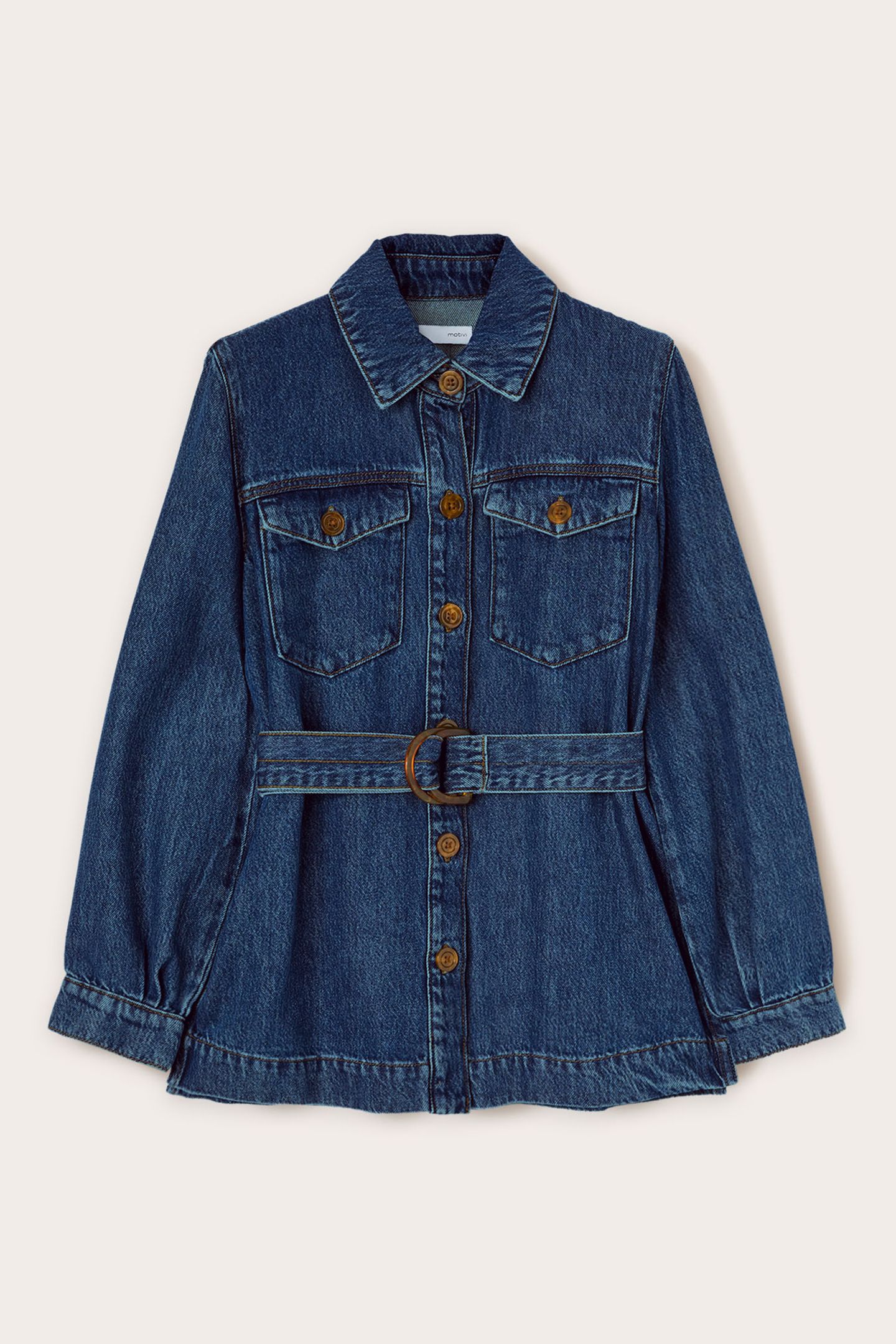 LYOCELL BLEND DENIM SAHARAN JACKET BLUE 4