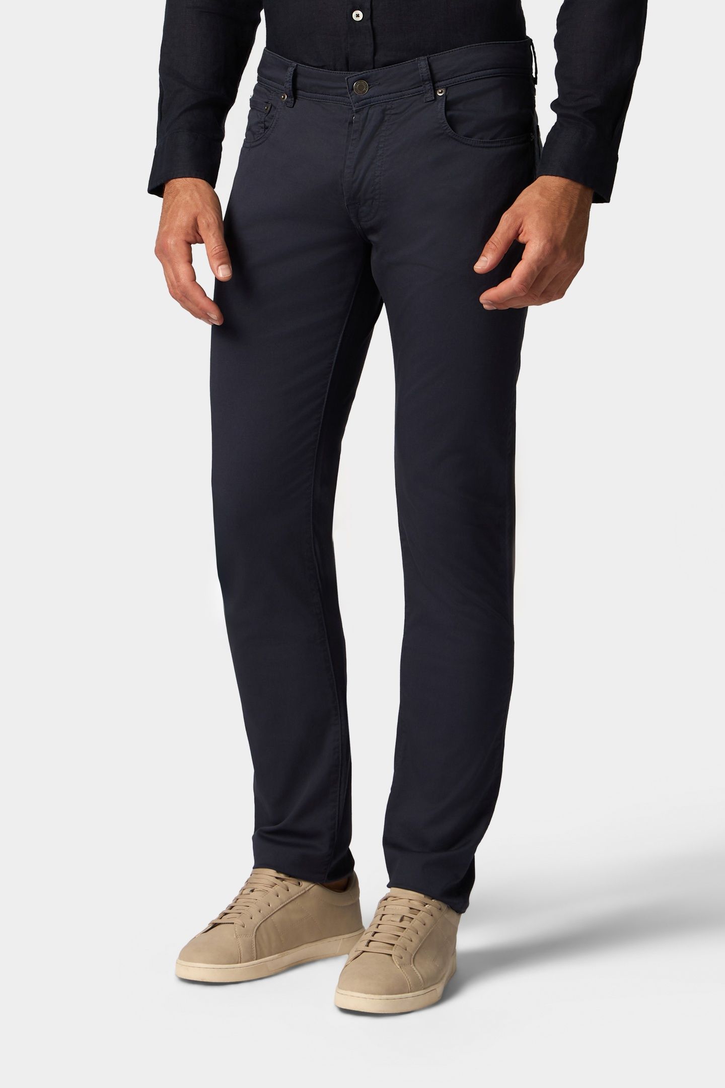 STRETCH COTTON 5-POCKET PANT NAVY 1
