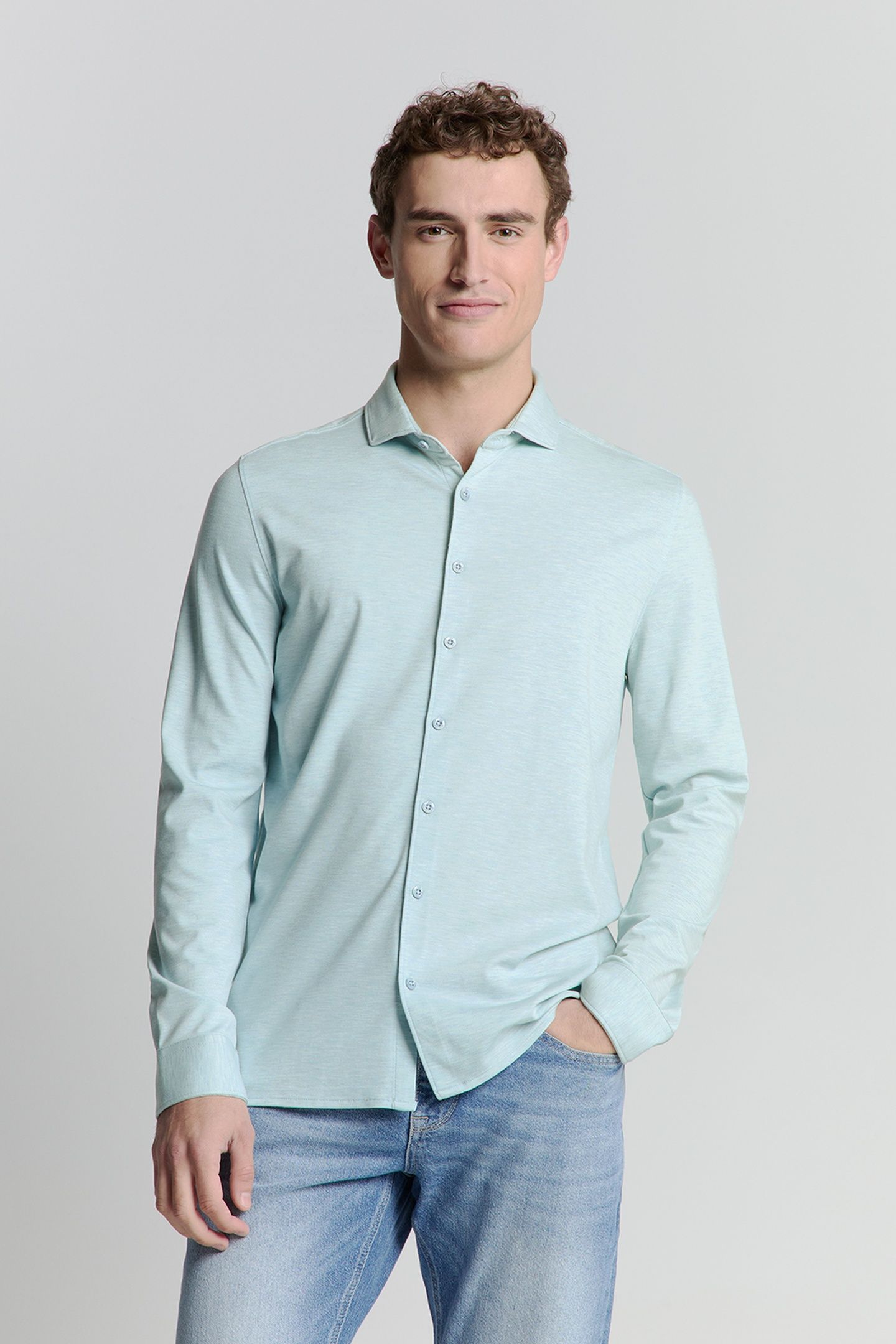 SHIRT JERSEY MELANGE STRETCH ICE 2