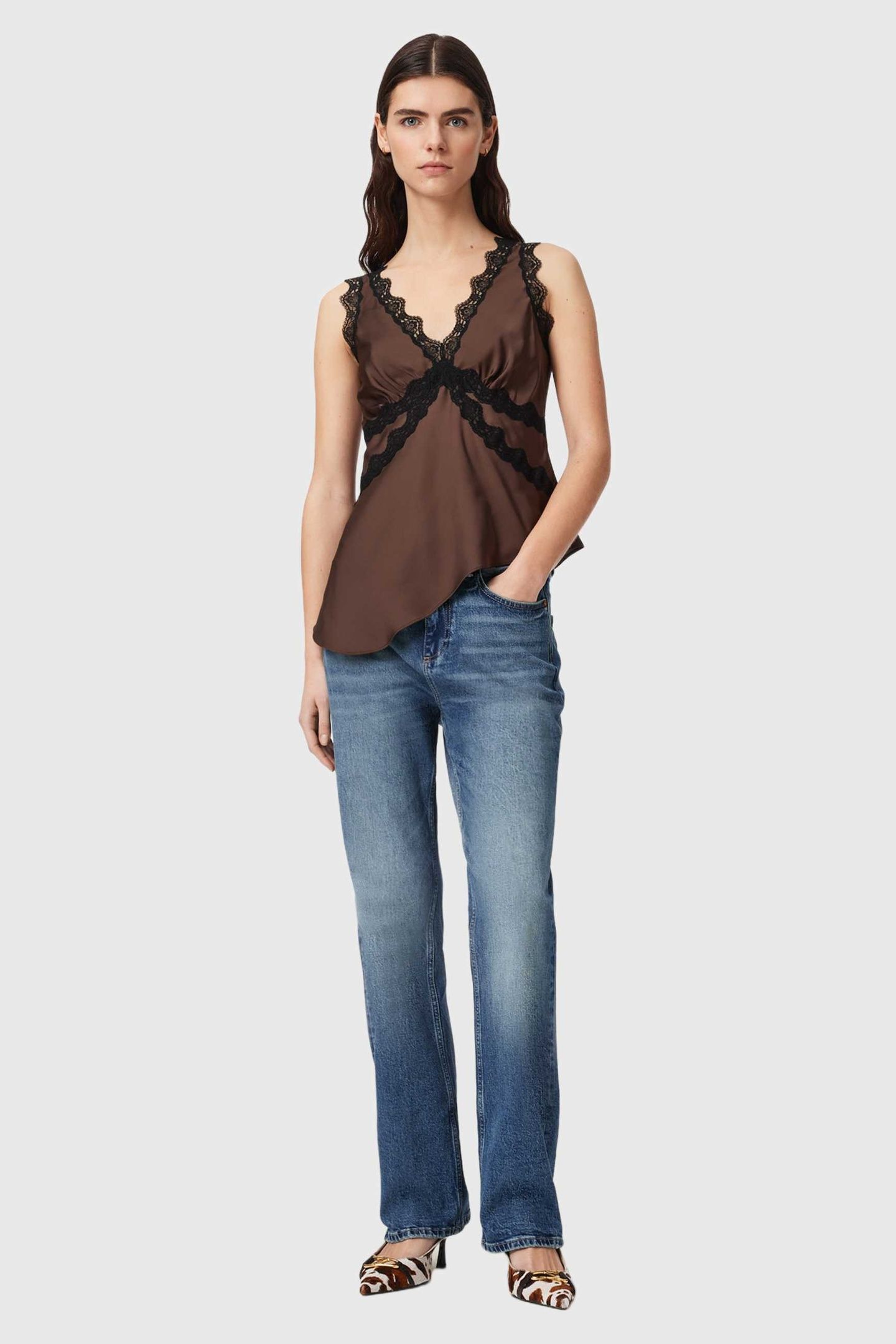 ILKA LACE CAMI BITTER BROWN 2