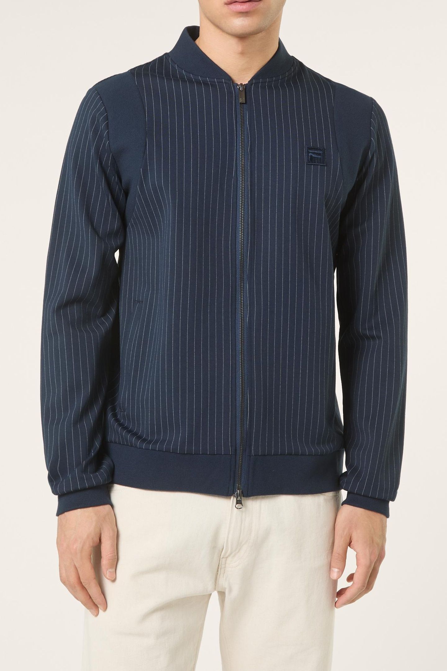 LUCCA REGULAR PINSTRIPED TRACK JACKET BLACK IRIS / EGRET STR 1