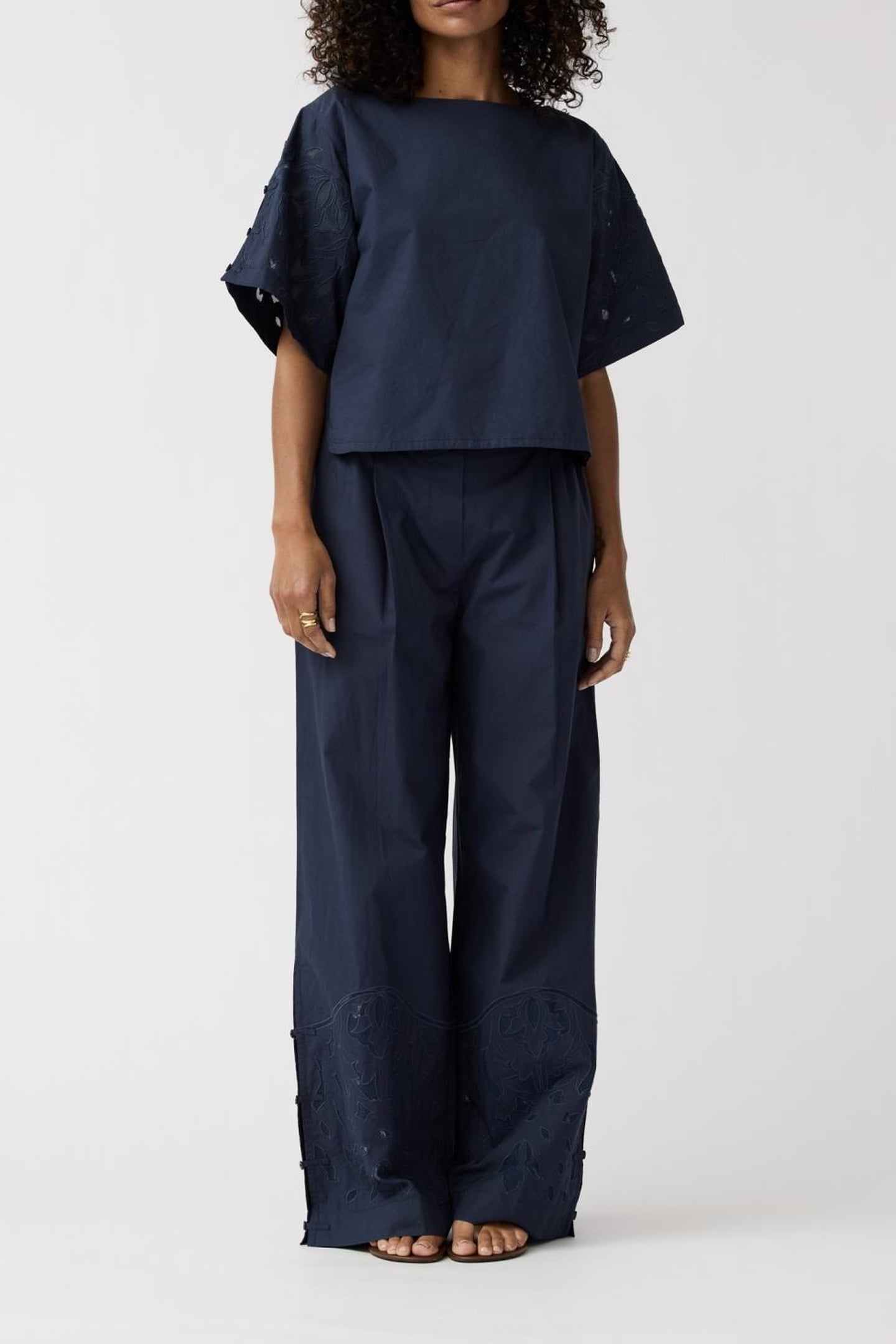 PANTS MOONFLOWER EMBR NAVY 1