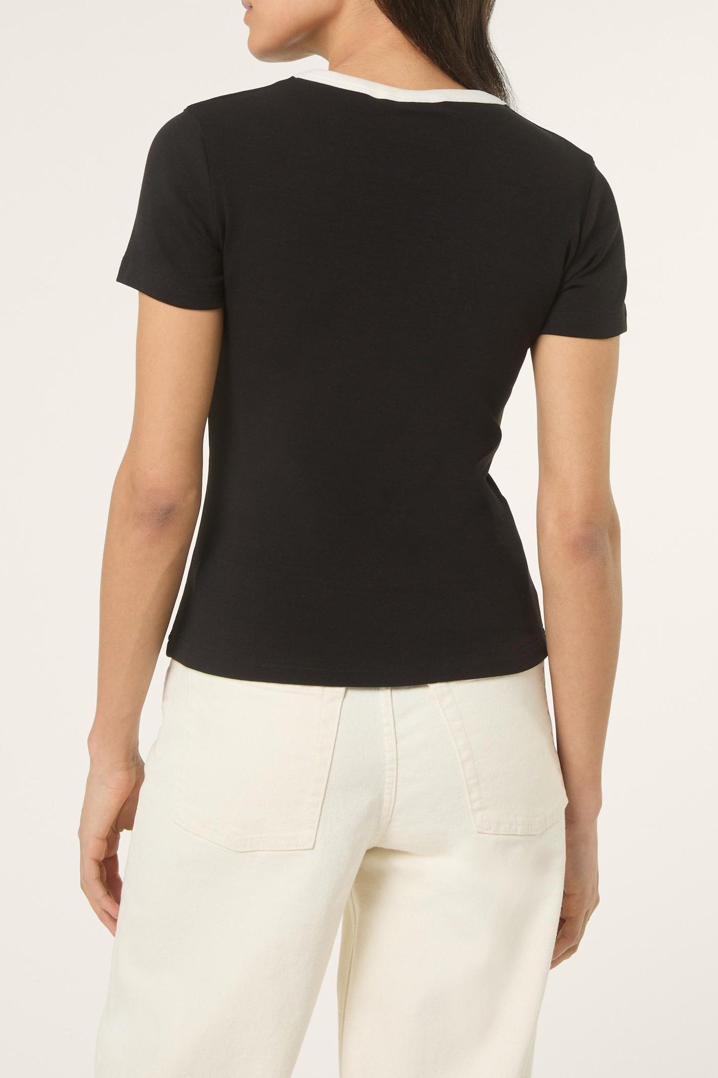 MONTEBENI SLIM LOGO RIB T-SHIRT BLACK 3