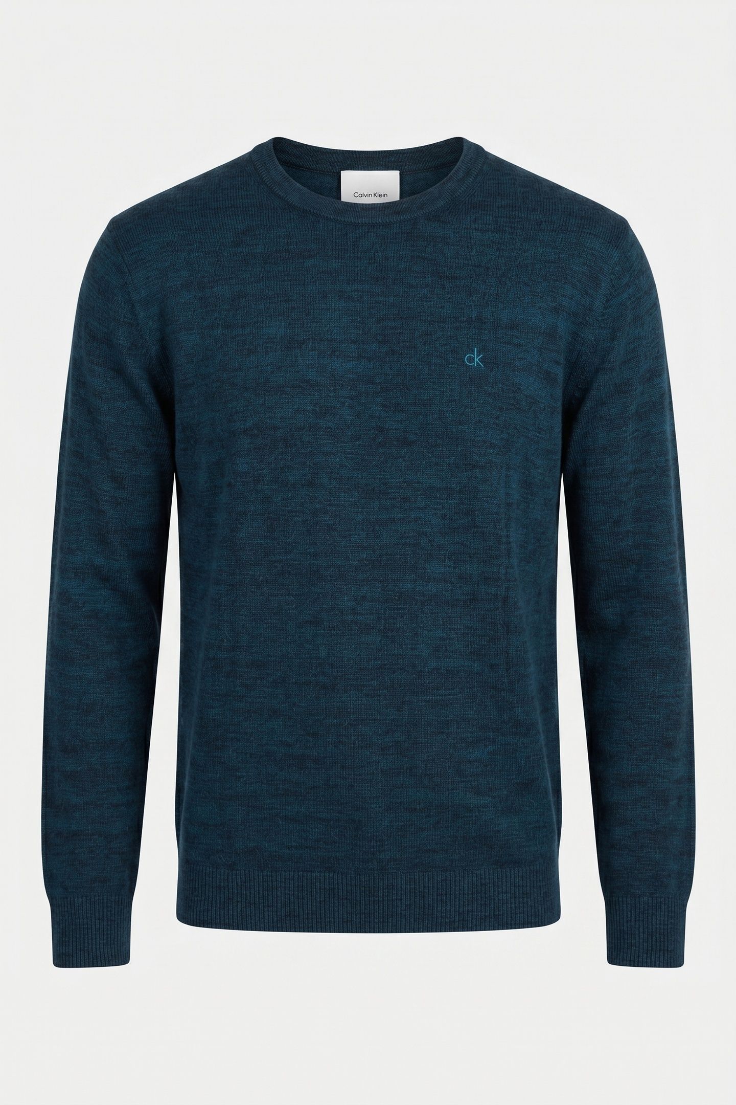 LS 100% MERINO CREW NAVY TEAL MOULINE 3