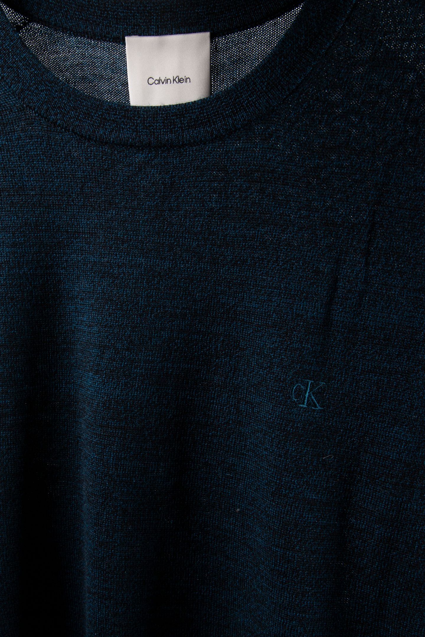 LS 100% MERINO CREW NAVY TEAL MOULINE 4