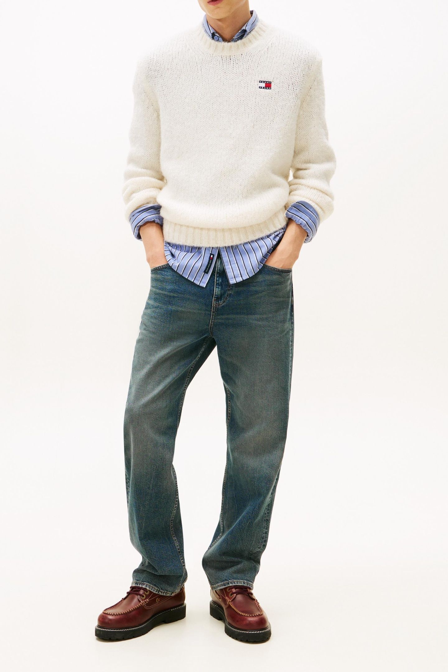 REGULAR COSY TEXTURED SWEATER ANCIENT WHITE 2