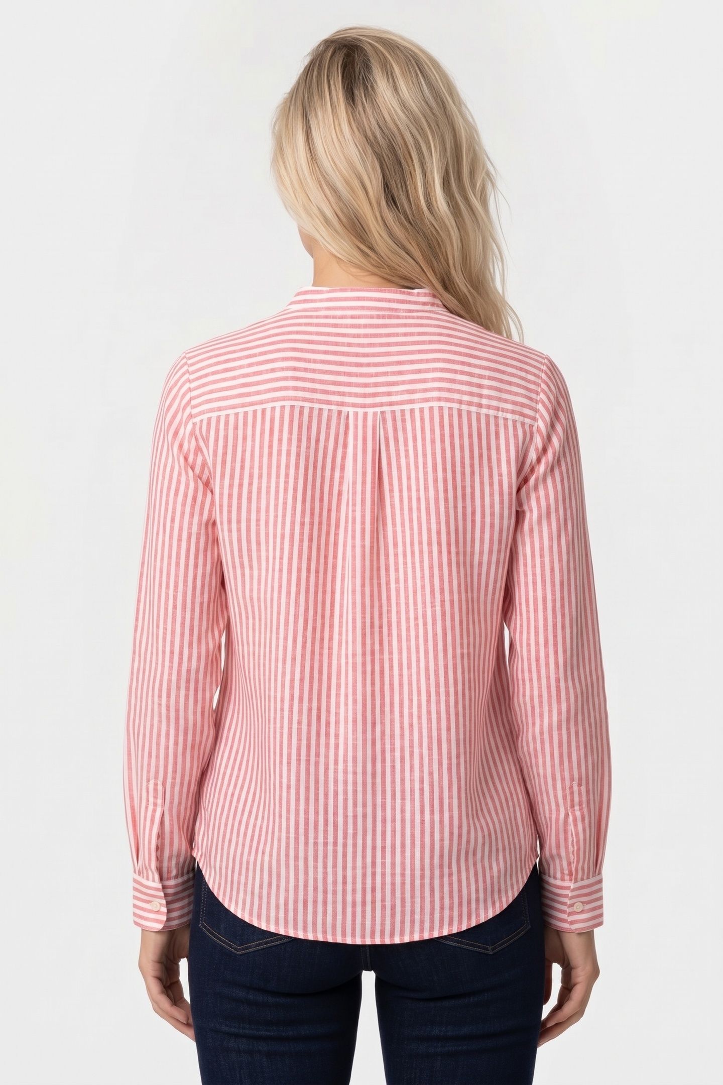 COREAN COLLAR SHIRT LINEN RED 2