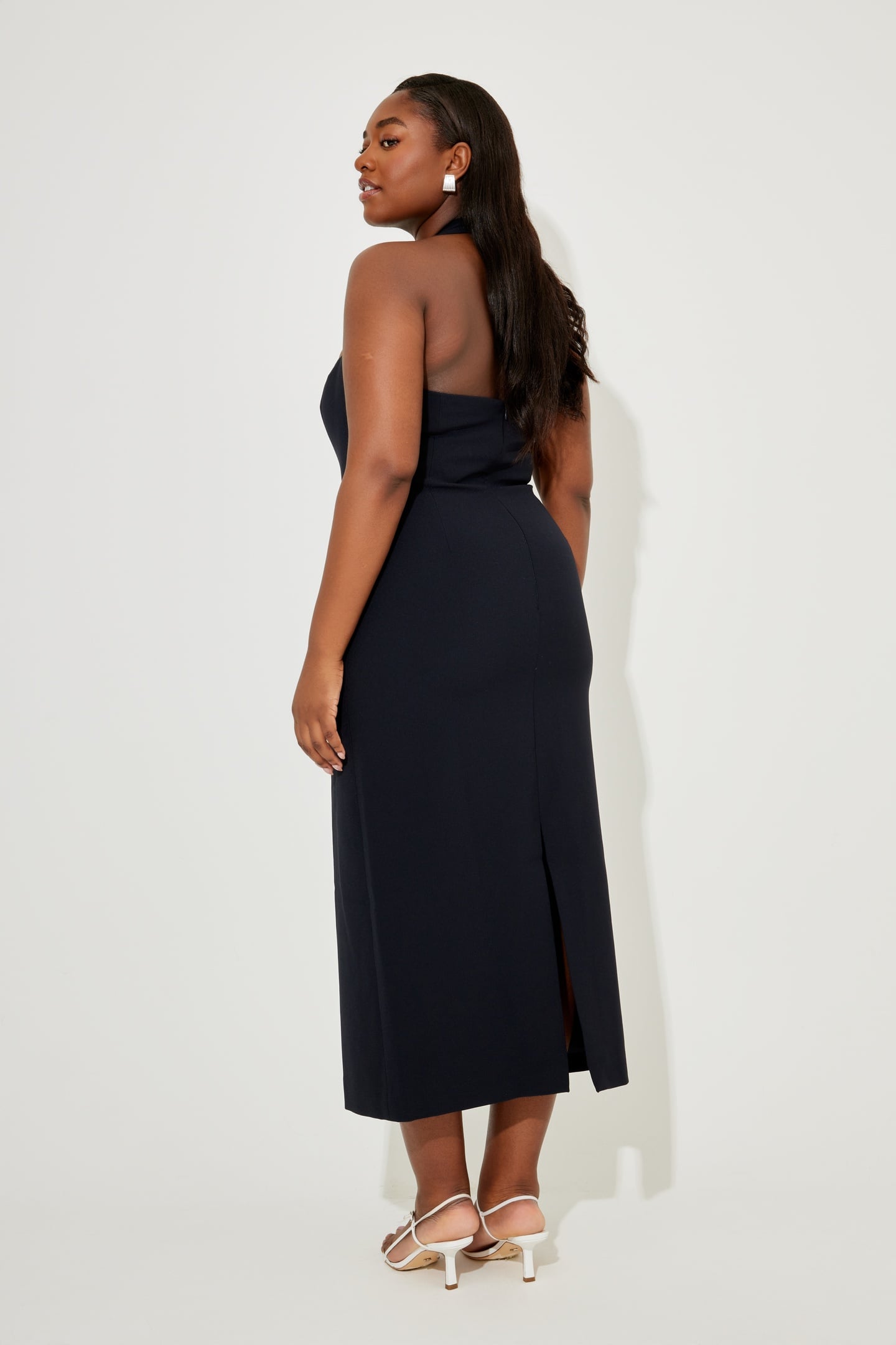 HALTER MIDI DRESS NAVY 5