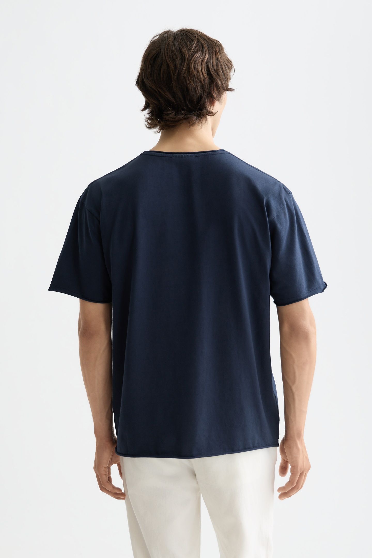 CORE RAW-EDGED RELAXED-FIT GARMENT-DYED T-SHIRT SKY CAPTAIN 2