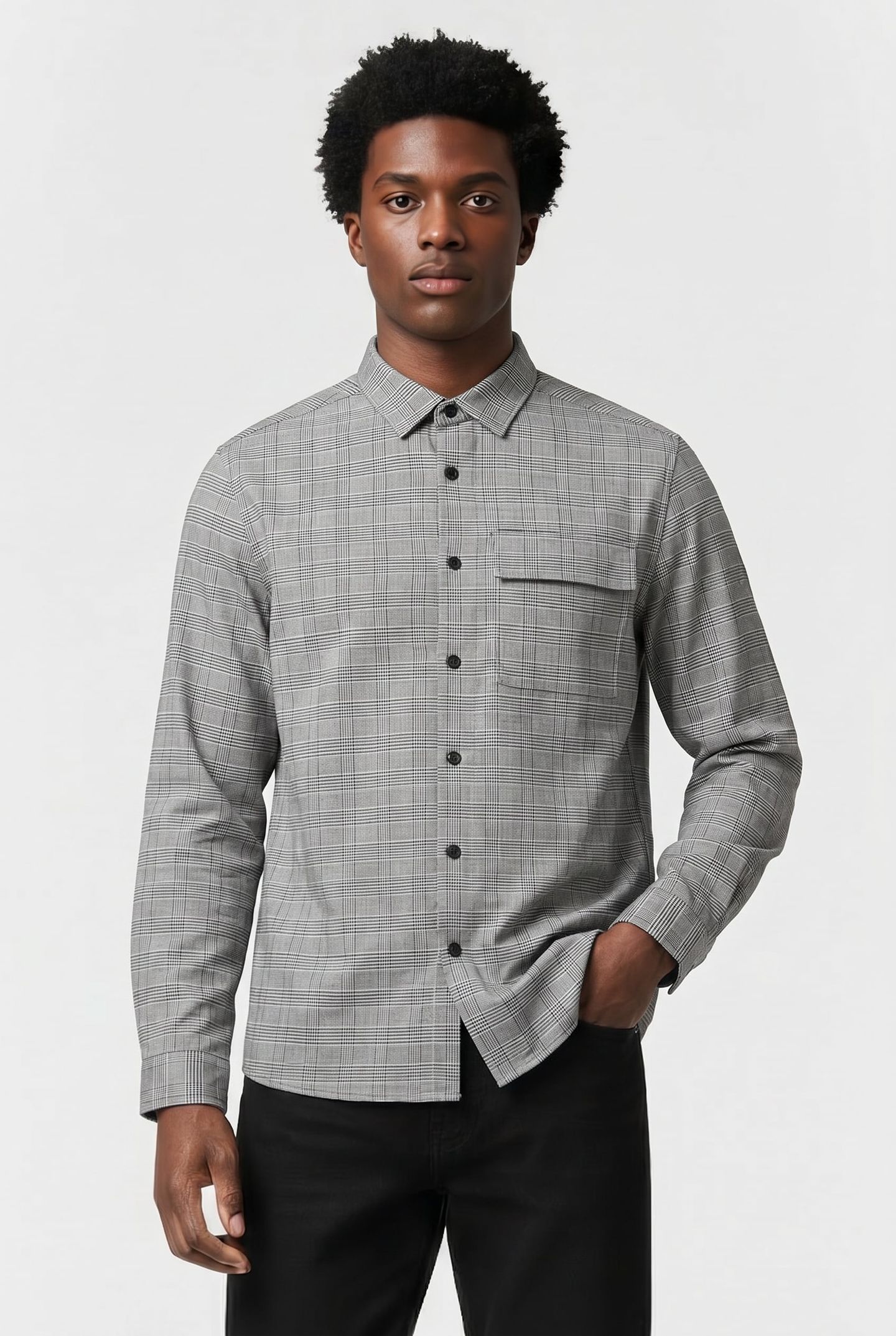 BLACK EAGLE POCKET SHIRT JET BLACK/ WHITE 1