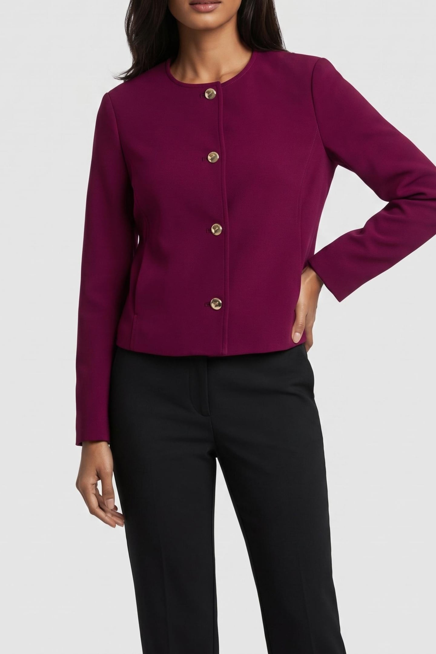 EU STRETCH CREPE JACKET BERRY GLAZE 1