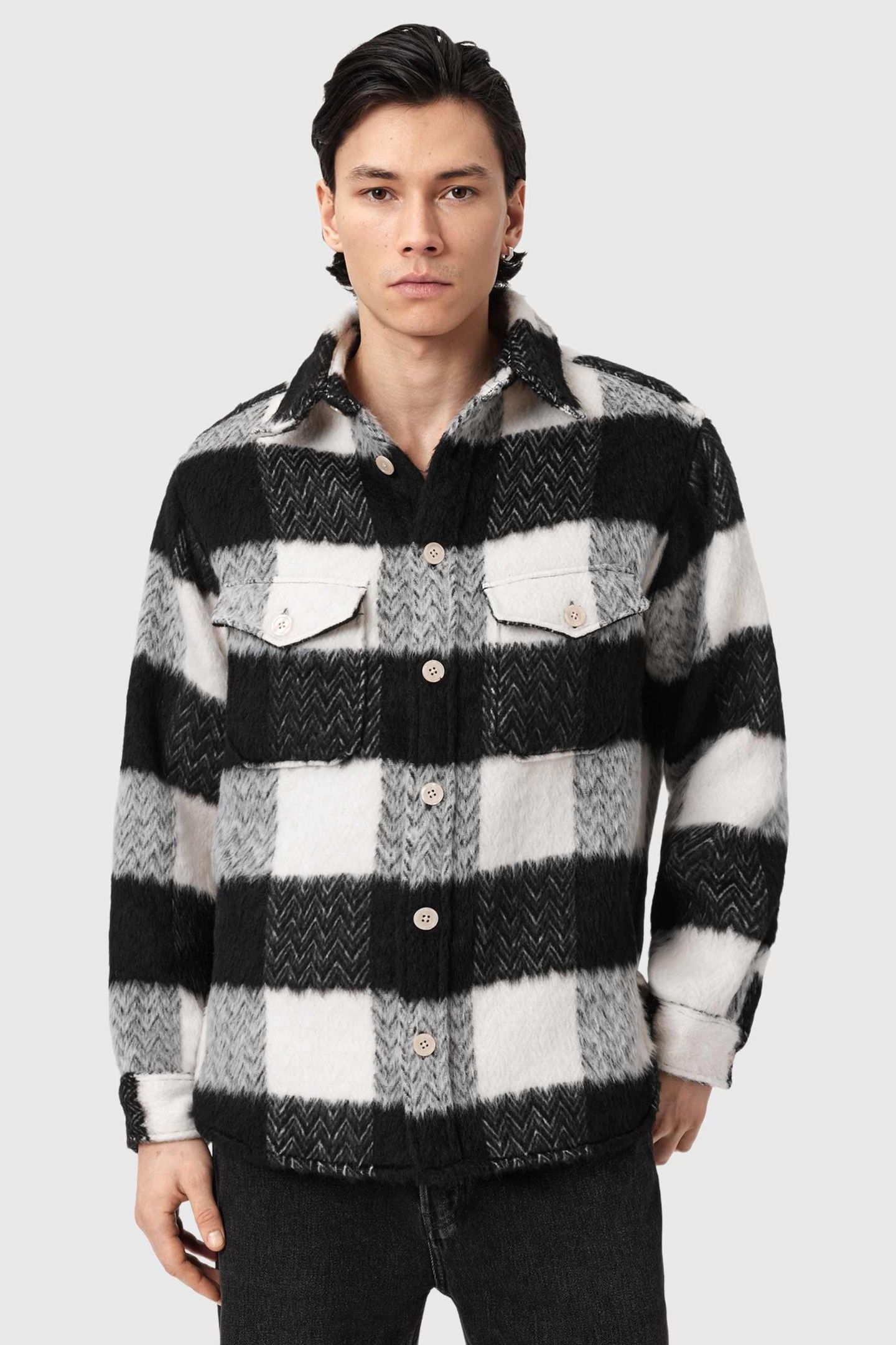 RIVER LS SHIRT BLACK/WHITE 2
