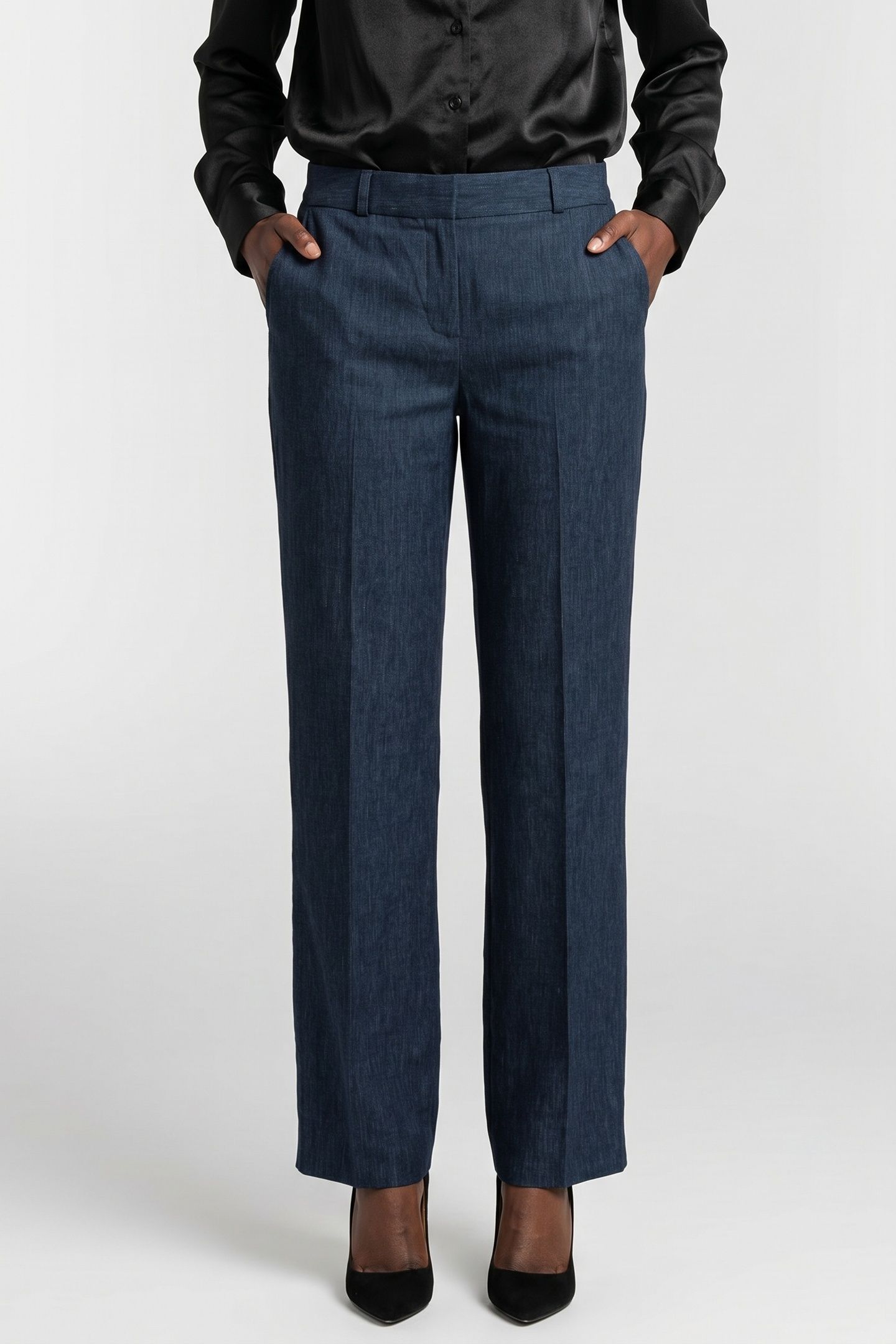 FRONT TROUSERS LINEN BLUE 1