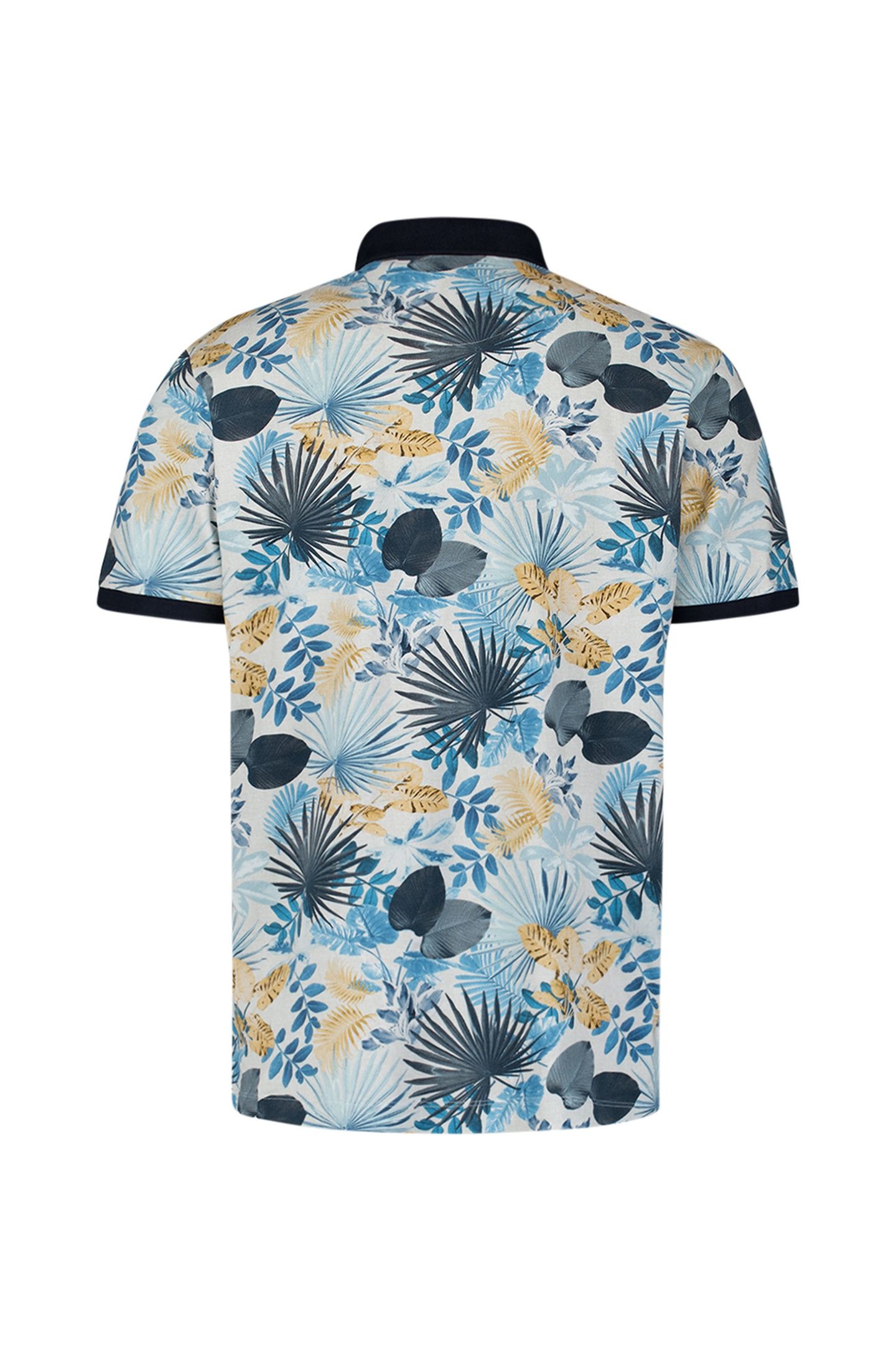 POLO PIQUE ALLOVER PRINTED BLUE 2