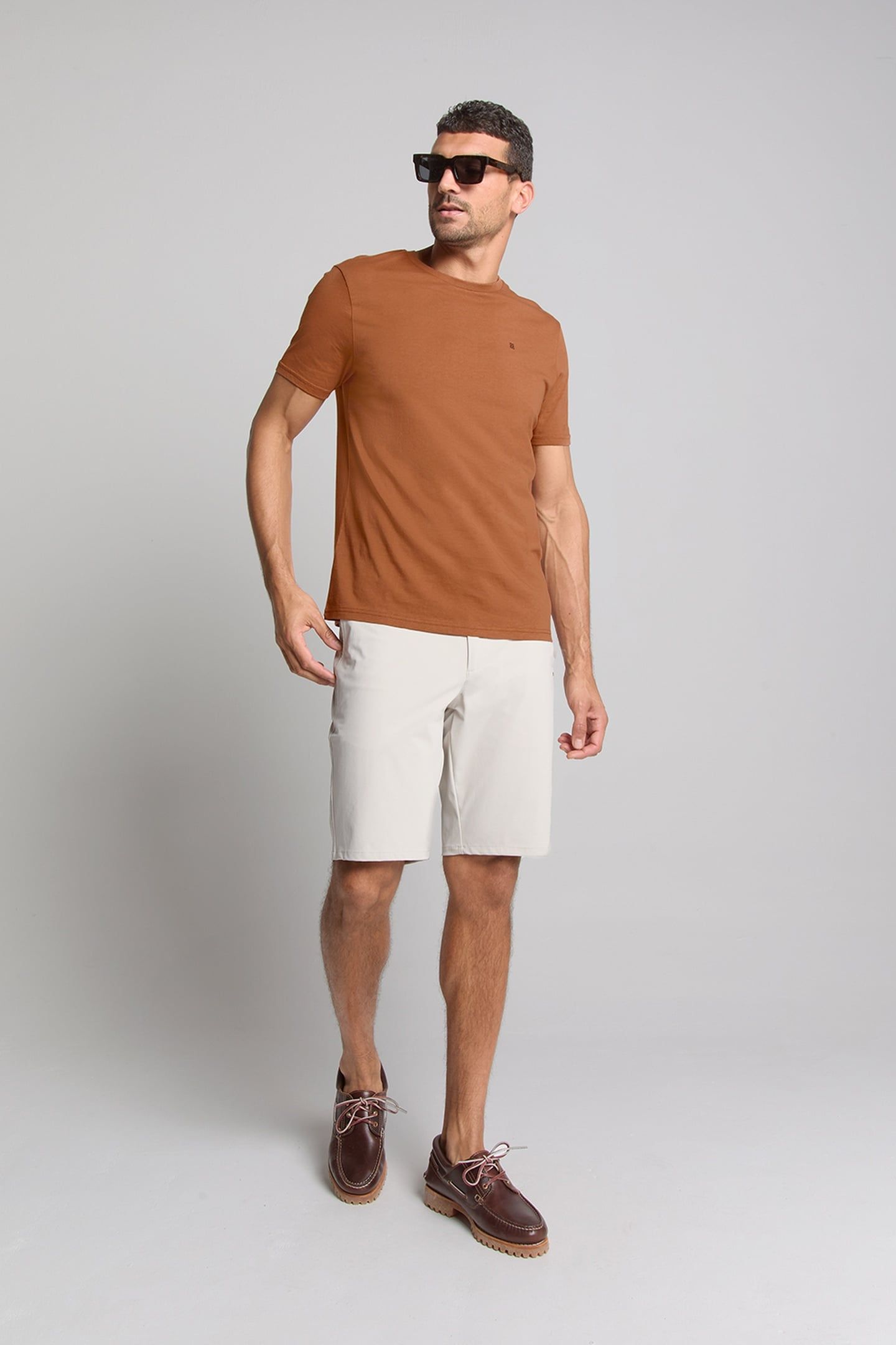 T-SHIRT CREWNECK SOLID BASIC CARAMEL 1