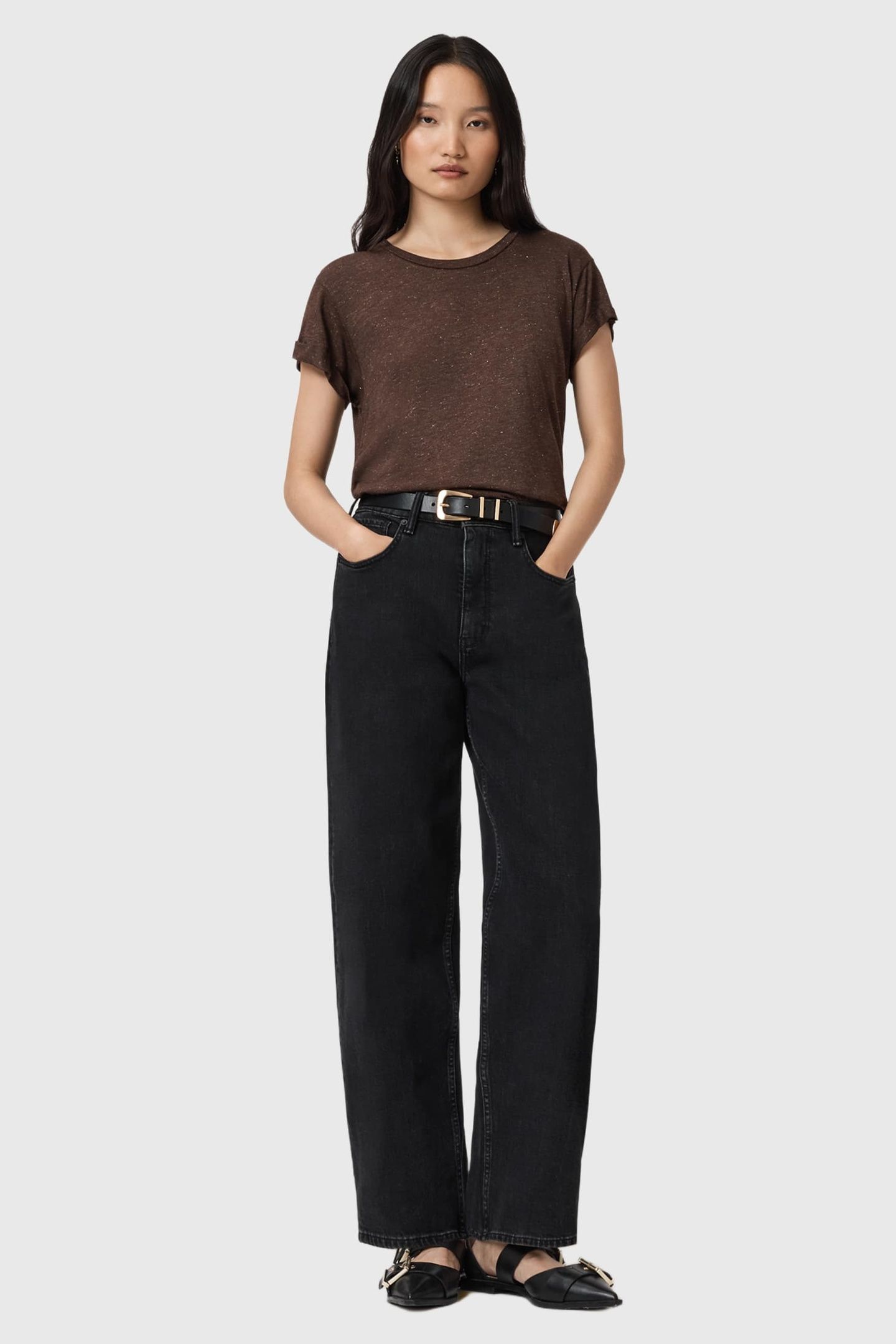 ANNA SHIMMER TEE TORTE BROWN 2